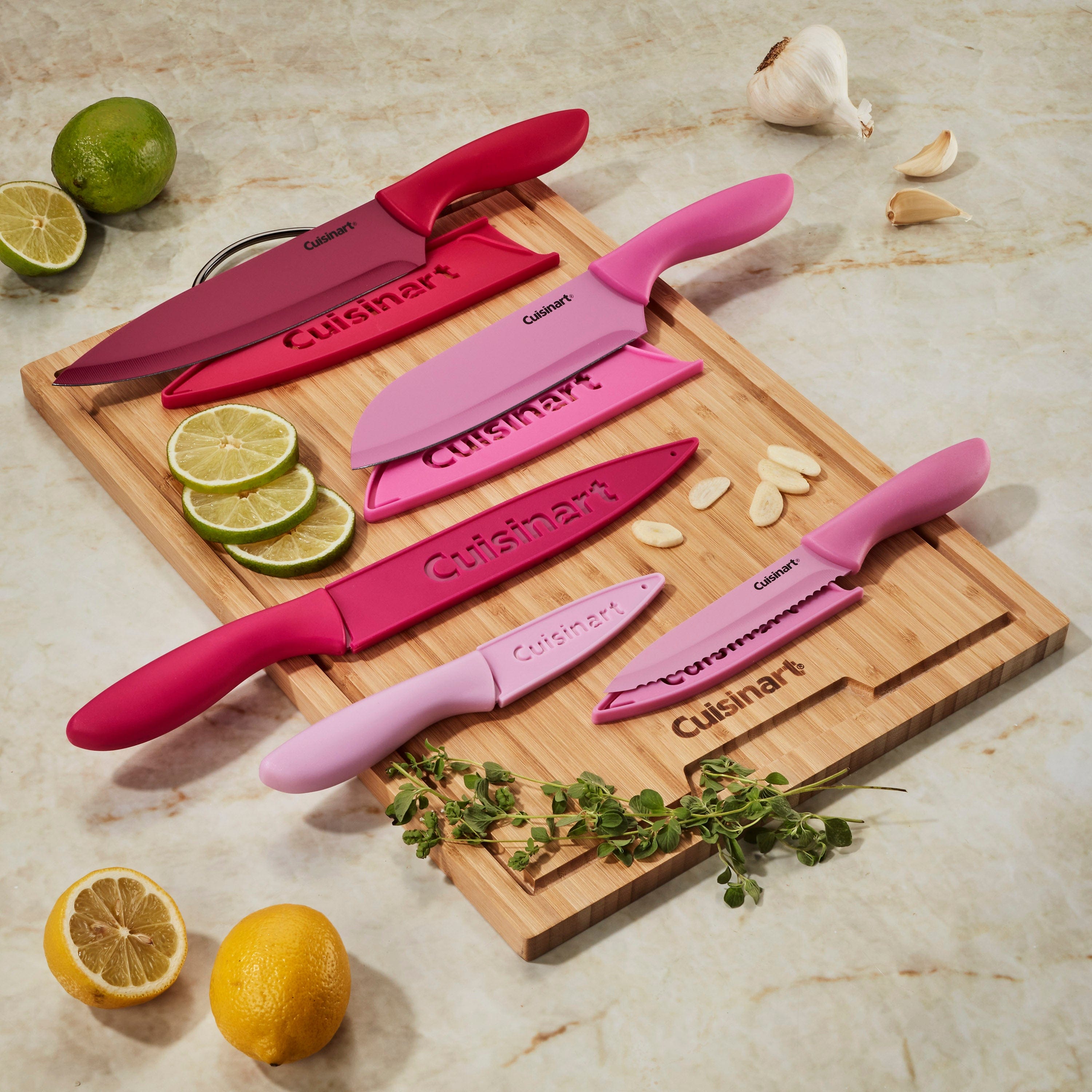 Cuisinart Advantage 10pc Ceramic Coated Knife Set, Pink