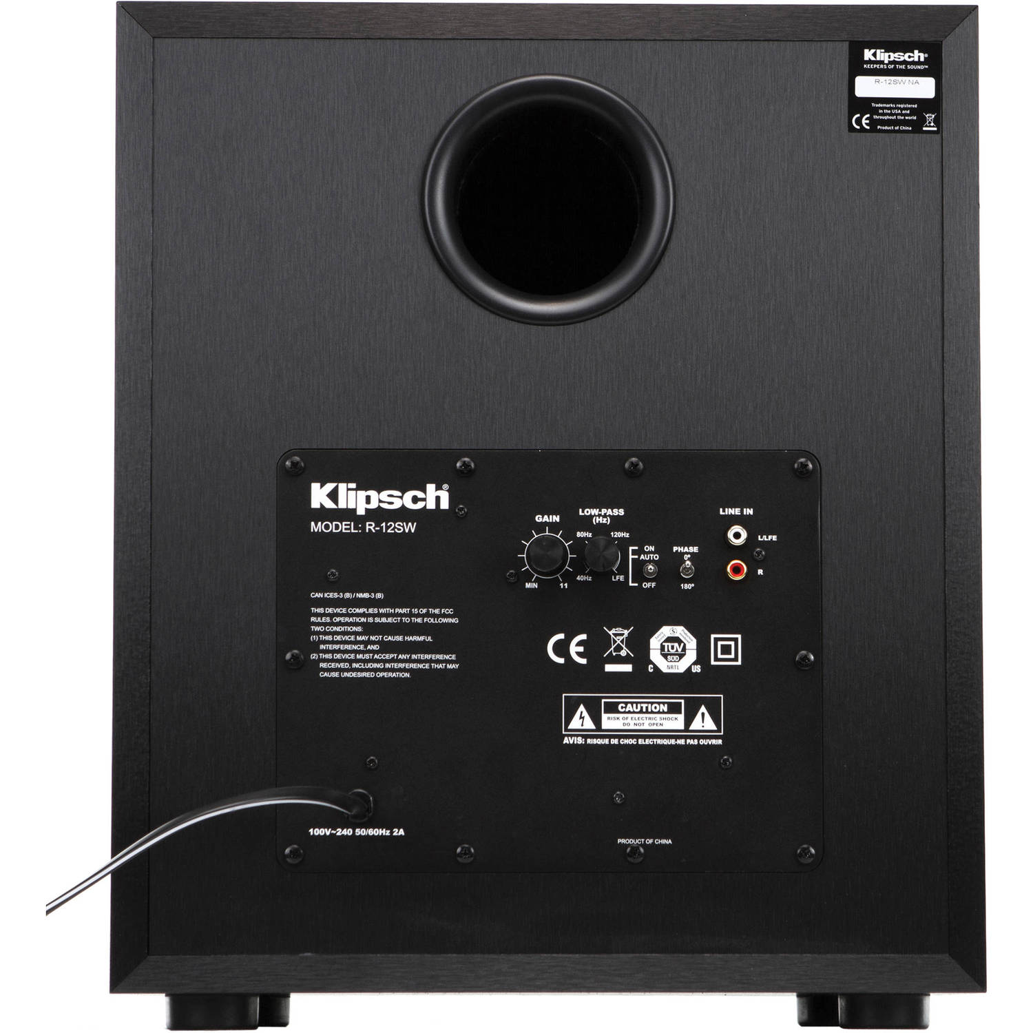 Klipsch R-12SW 12" 400W Copper Subwoofer Black