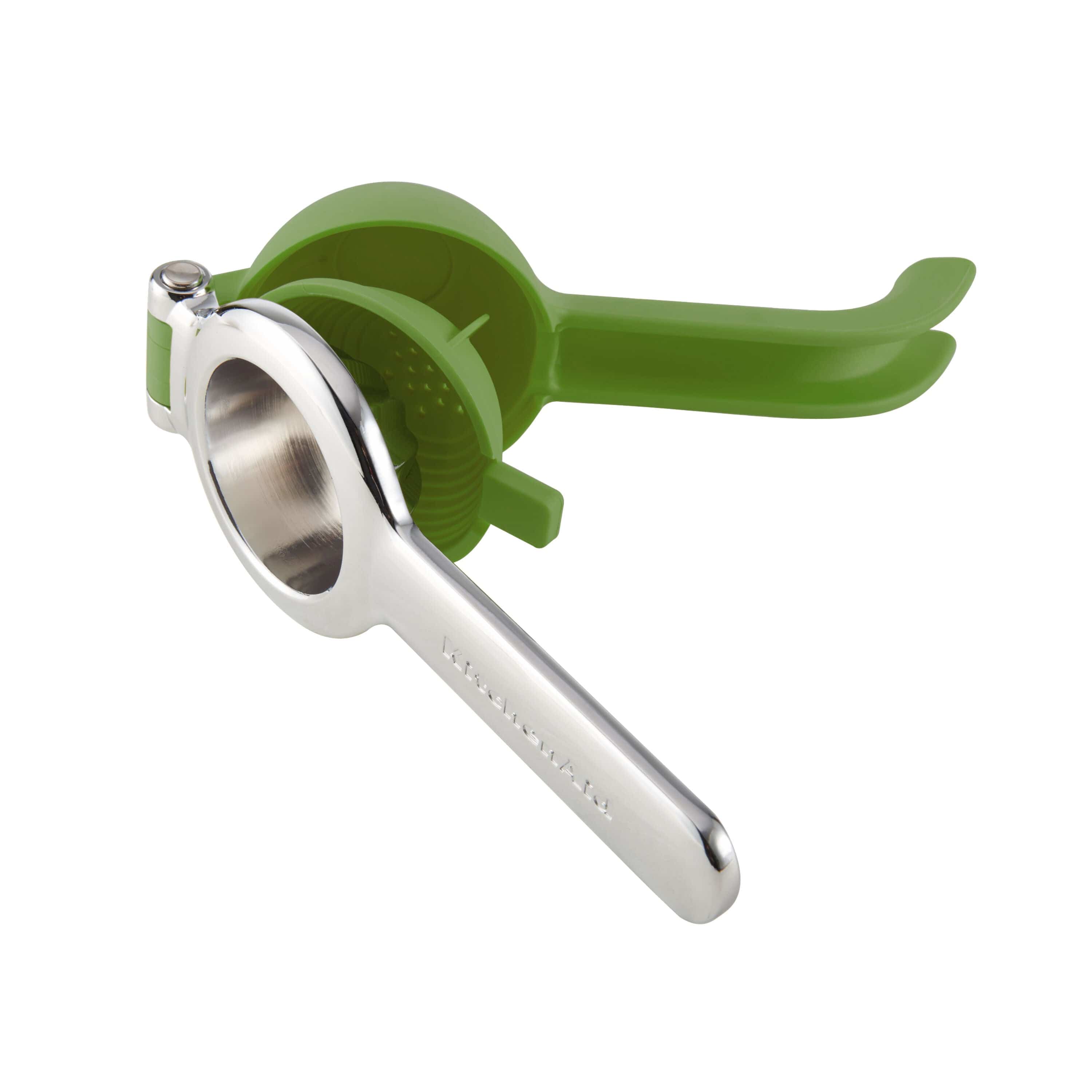 KitchenAid Citrus Juice Press Squeezer for Lemons + Limes, Seed Catcher + Pour Spout, Green, 8 inches