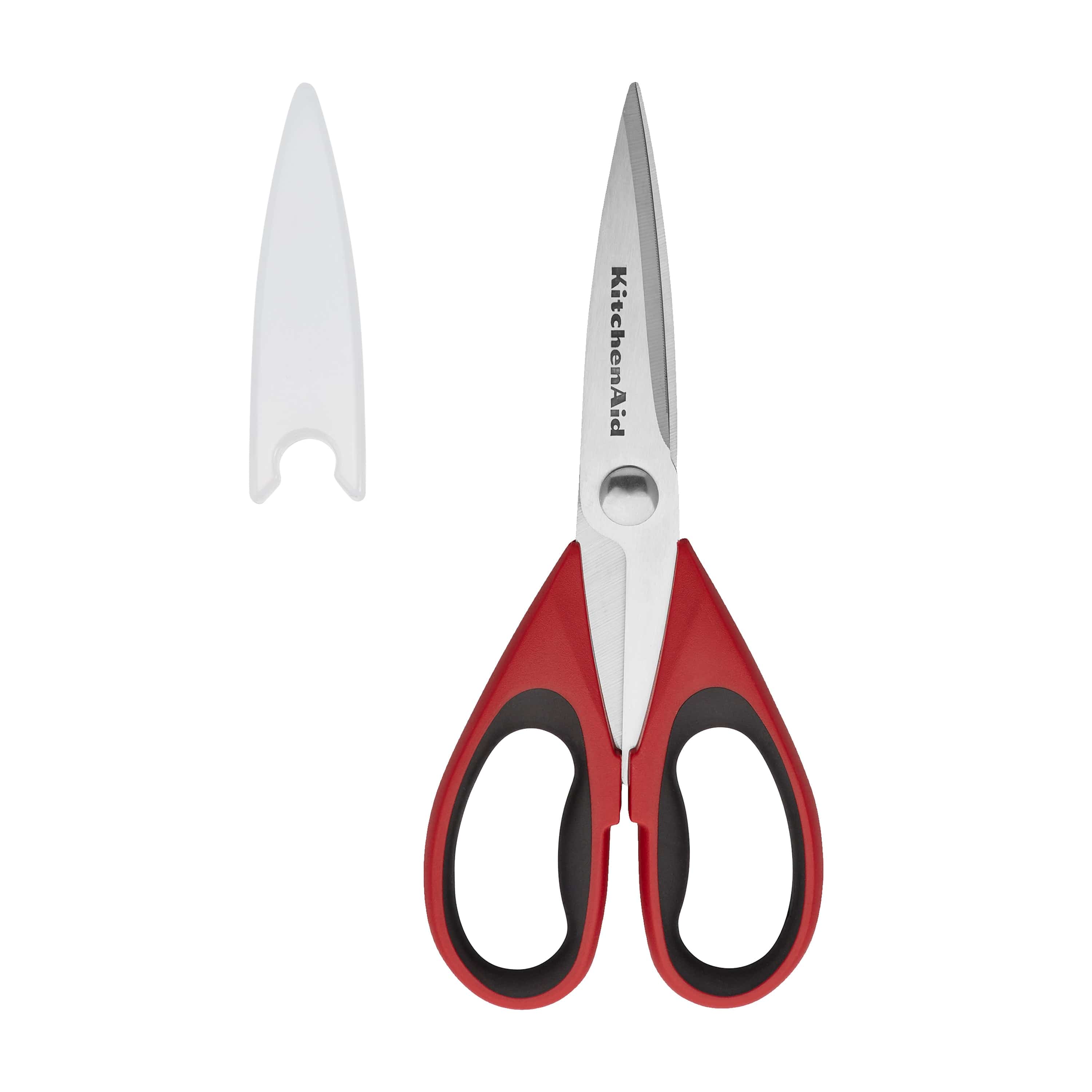 KitchenAid All Purpose Kitchen Shears with Protective Sheath for Everyday use, Dishwasher Safe Stainless Steel Scissors with Comfort Grip, 8.72-Inch, Red