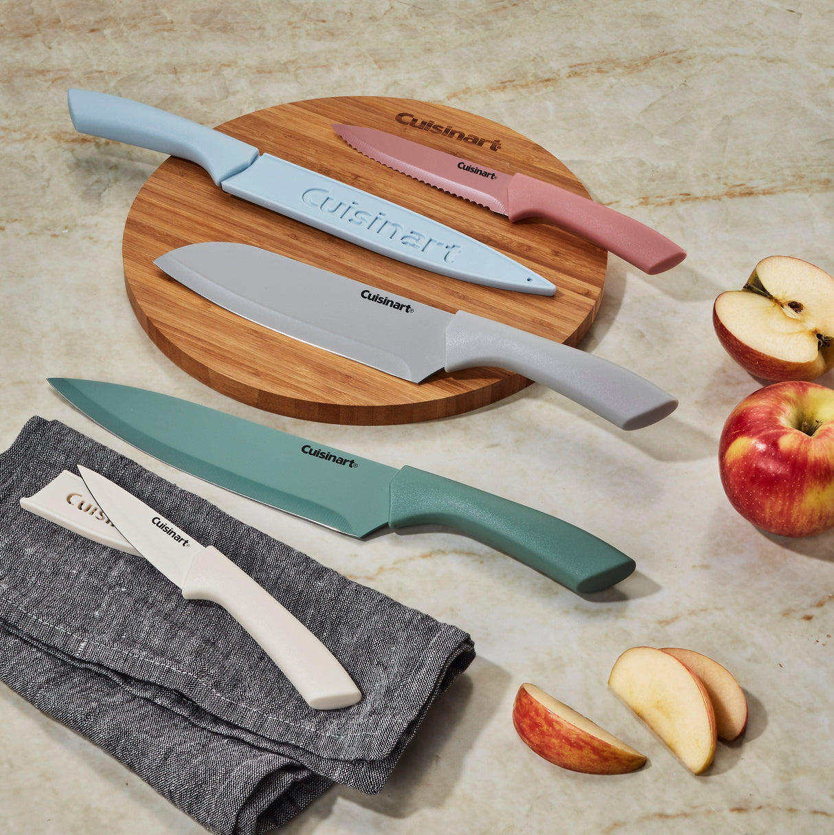 Cuisinart 10pc Ceramic Coated Knife Set, Pastels