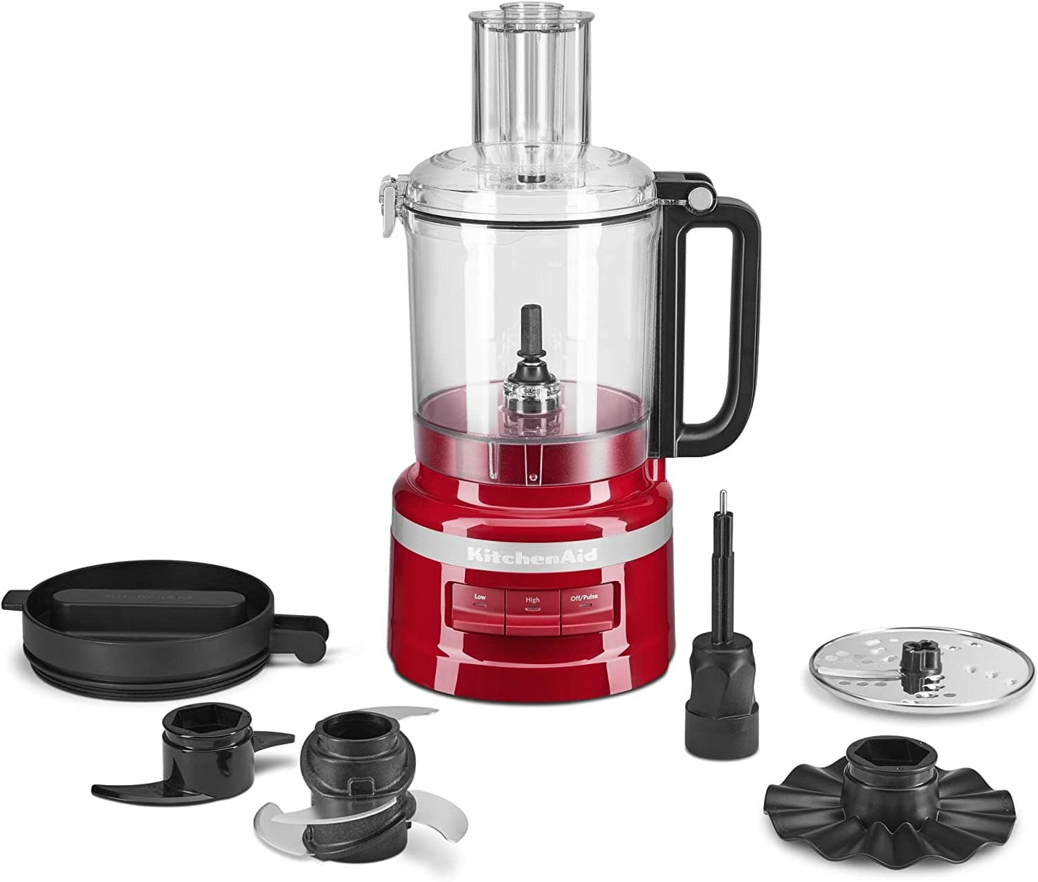 KitchenAid 9 Cup 3 Disks 2 Blades & Spatula Food Processor, Empire Red