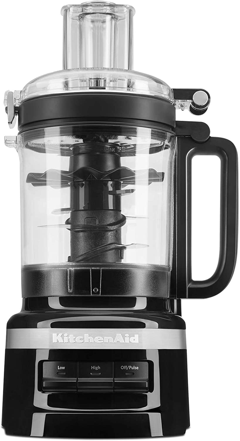 KitchenAid 9 Cup 3 Disks 2 Blades & Spatula Food Processor, Onyx Black