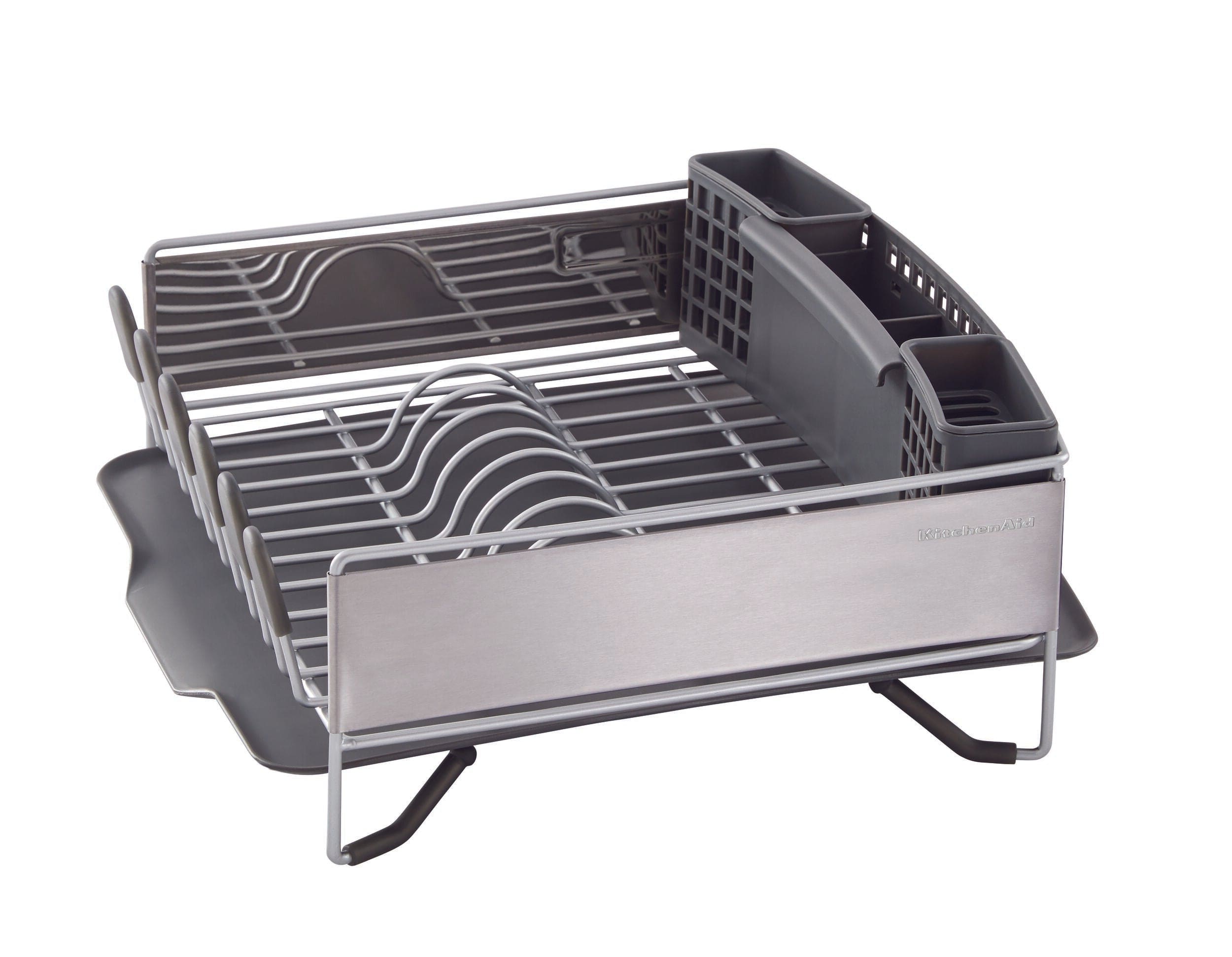KitchenAid Compact Stainless Steel Dish Rack, Satin Gray, 15-Inch-by-13.25-Inch