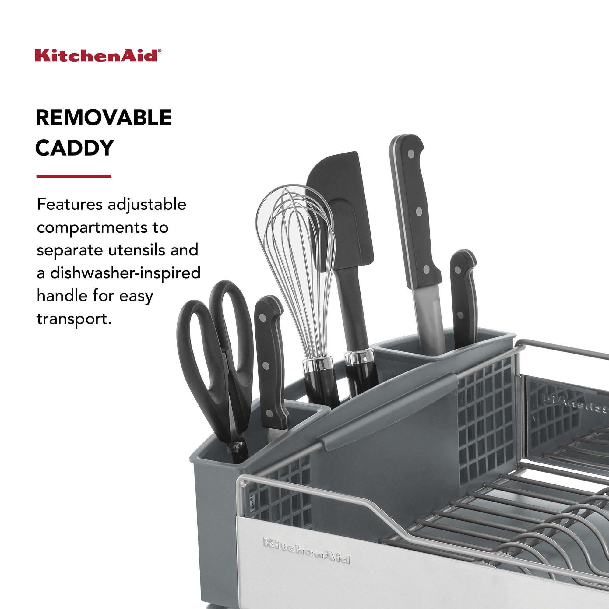 KitchenAid Full Size Dish Rack, Light Grey
