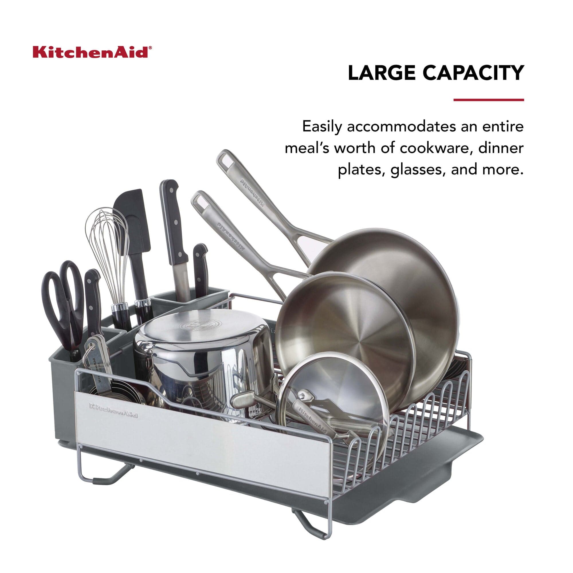 KitchenAid Full Size Dish Rack, Light Grey