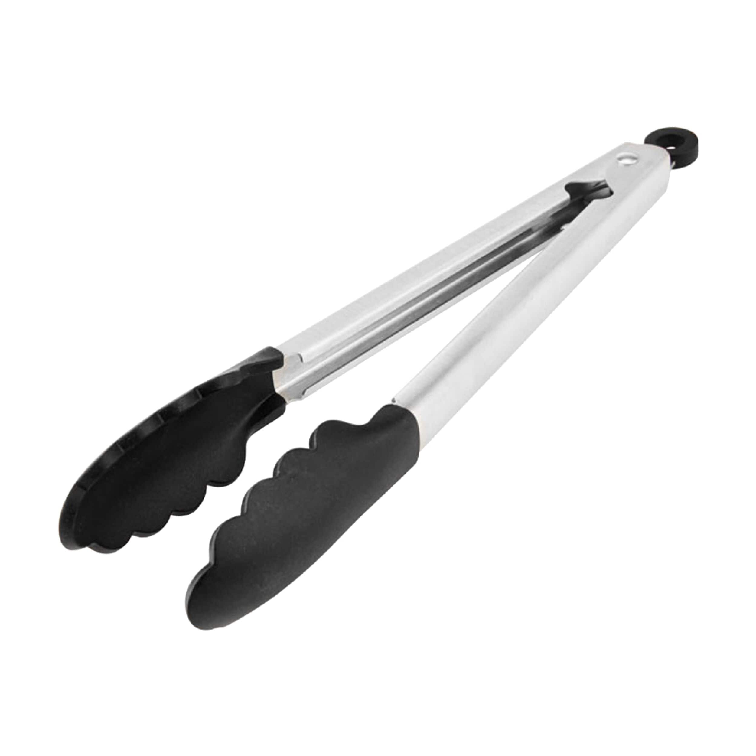 KitchenAid Silicone Tipped Stainless Steel Tongs, 12 Inch, Black
