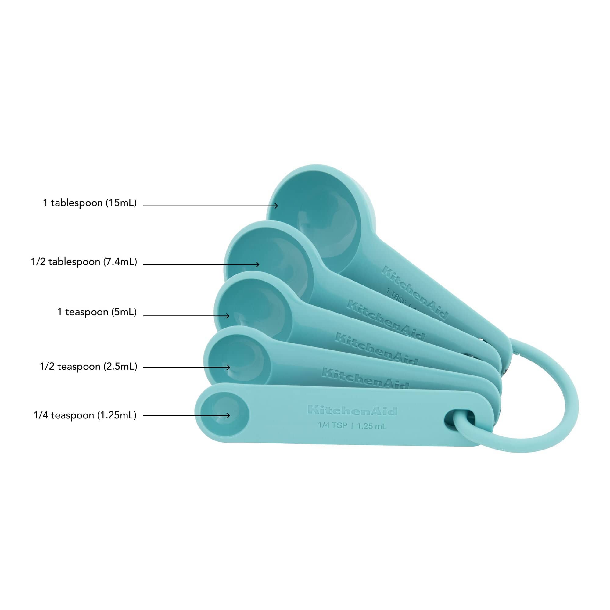 KitchenAid Universal Measuring Spoons, Set of 5, Aqua Sky