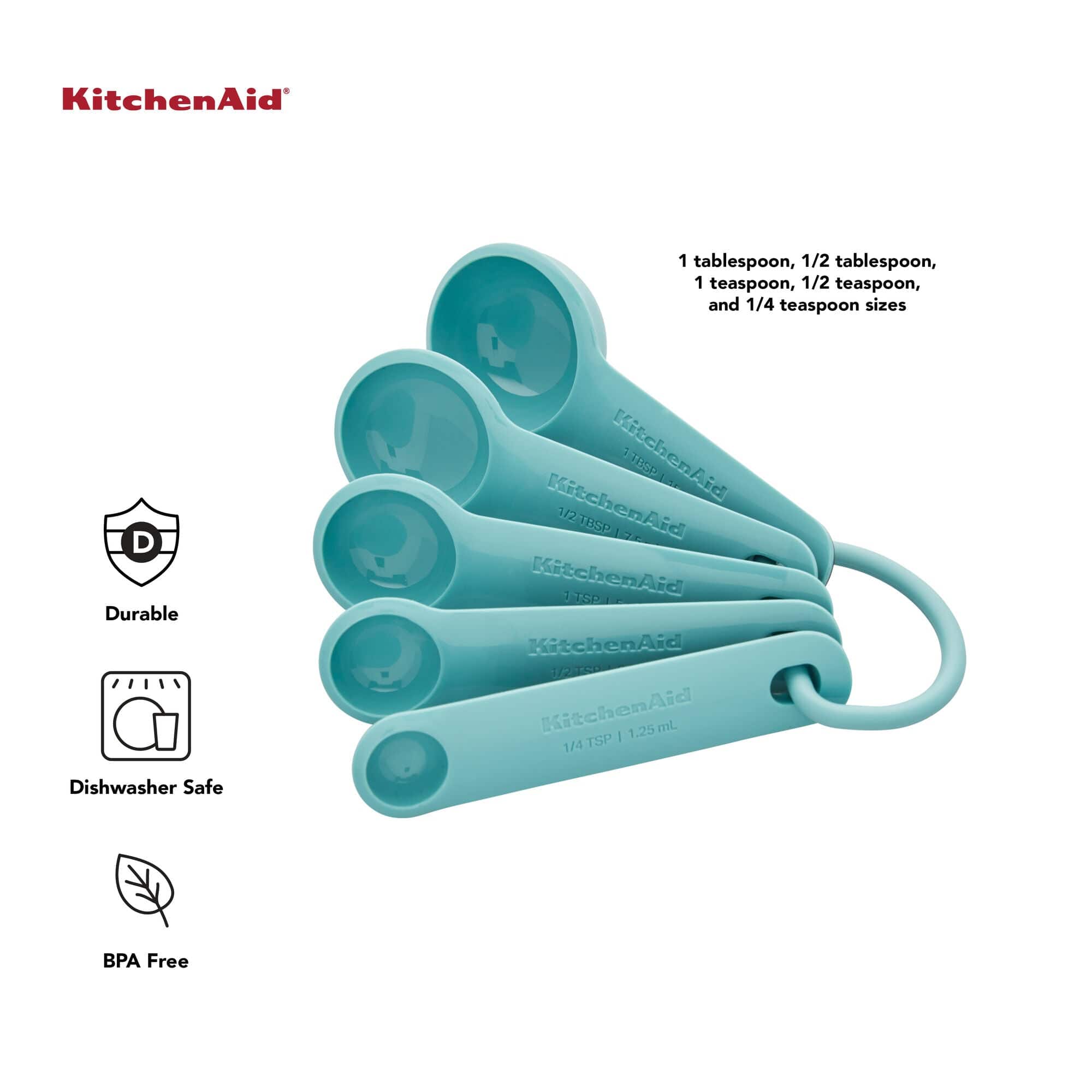 KitchenAid Universal Measuring Spoons, Set of 5, Aqua Sky
