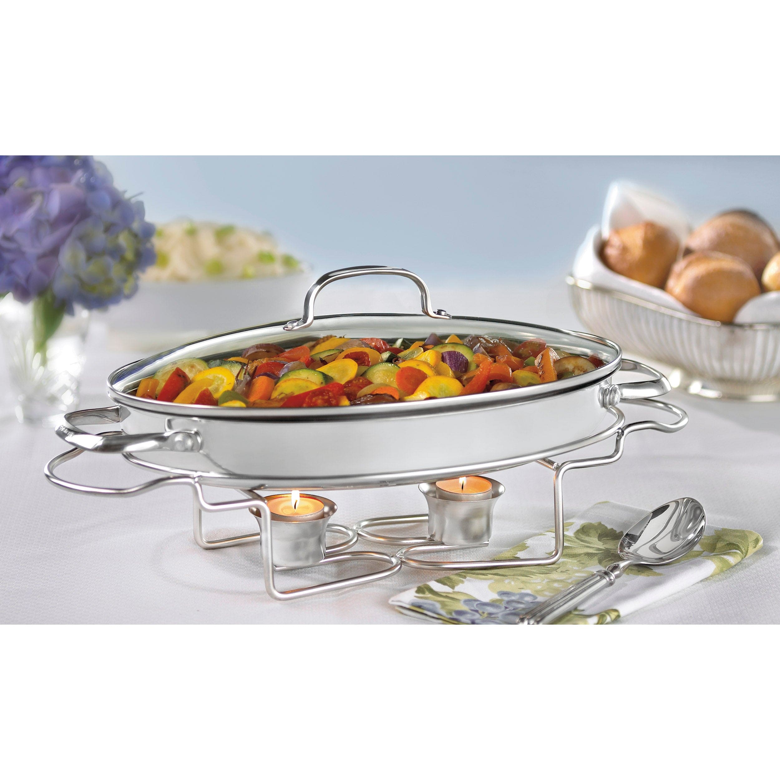 Cuisinart Classic Entertaining Collection 13.5" Oval Buffet Server, Silver