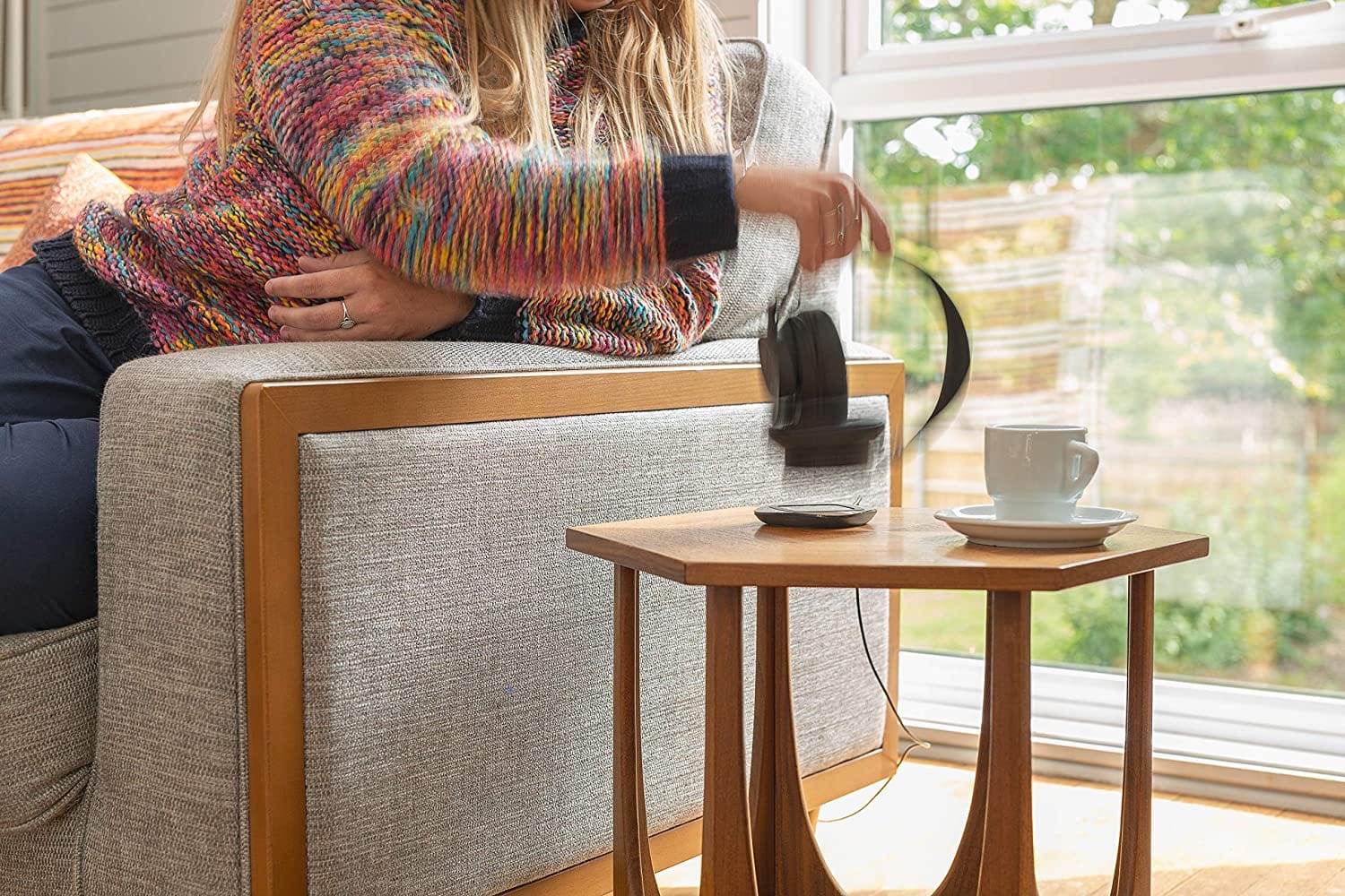 KitSound District Wireless Bluetooth Over Ear Wireless Qi Ch Active Noise Cancelling Headphones, Black