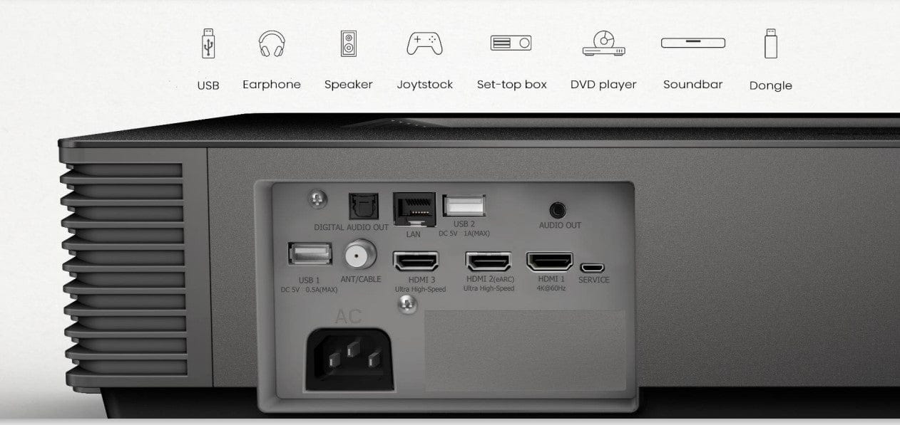 Hisense Smart Short Throw Projector, 100" Diagonal, 4K UHD - Certified Refurbished