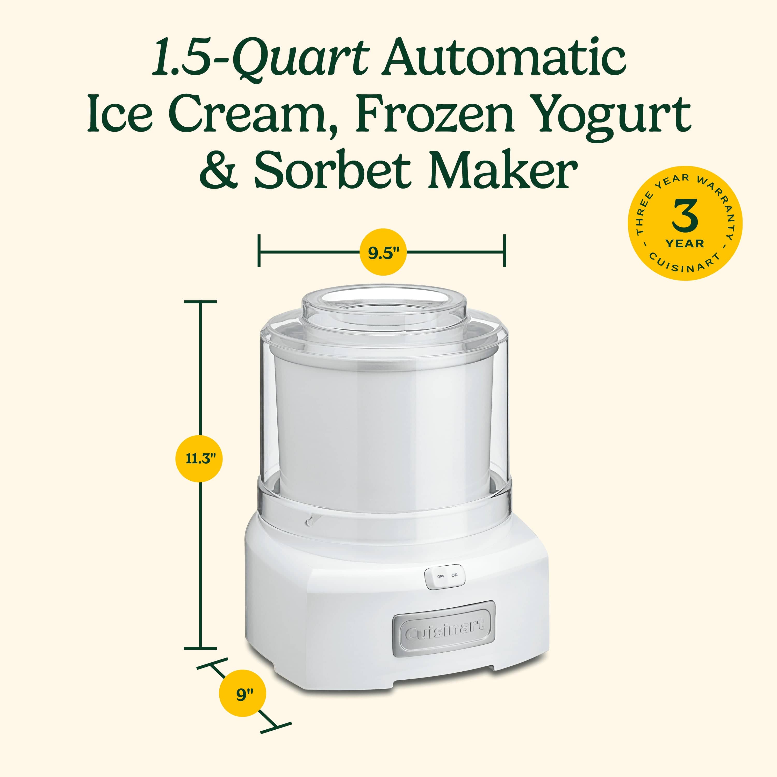 Cuisinart Frozen Yogurt - Ice Cream & Sorbet Maker, White