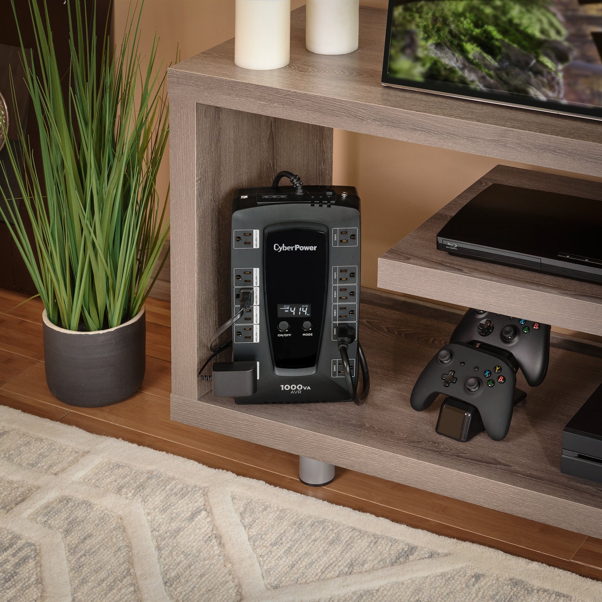 CyberPower 1000VA 120-Volt 12-Outlet LCD Display UPS Battery Backup - Certified Refurbished