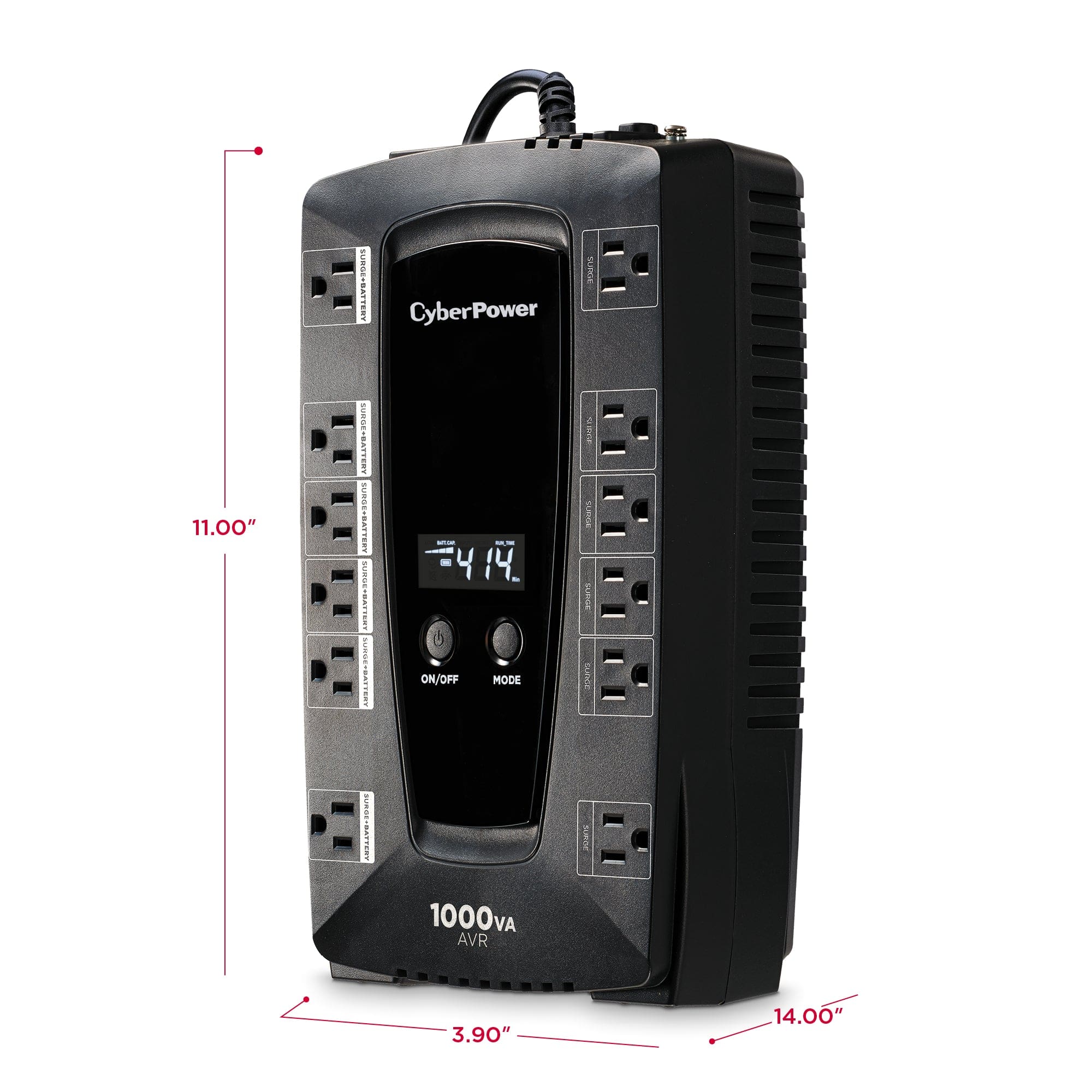 CyberPower 1000VA 120-Volt 12-Outlet LCD Display UPS Battery Backup - Certified Refurbished