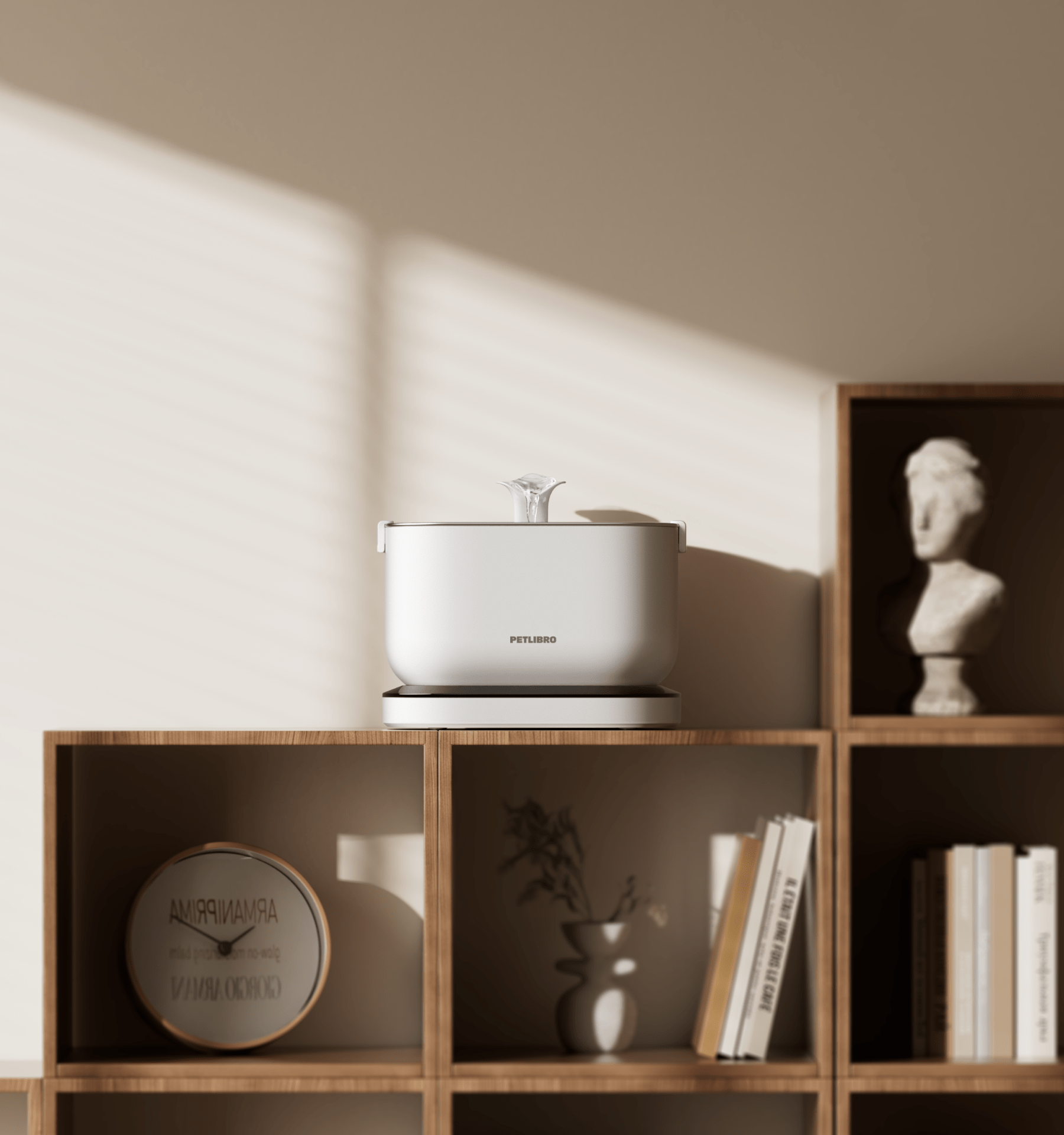 Petlibro Dockstream Cordless Pet Water Fountain, Stainless Steel Tray, Battery Operated, Ultra-Quiet, White - Certified Refurbished