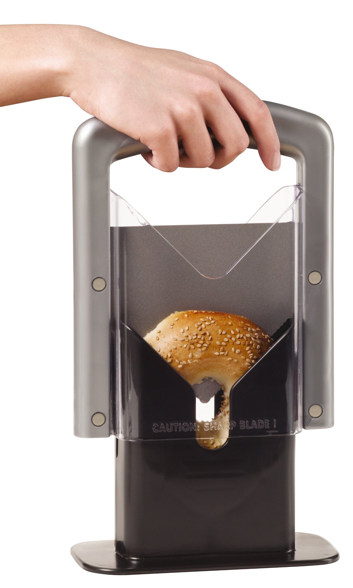 Hoan The Original Bagel Guillotine Universal Slicer, Silver, 9.25-Inch
