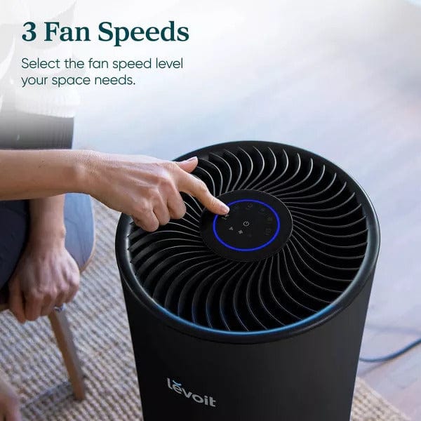 Levoit MetaAir Air Purifier, Energy Star, 4 Settings, 500-800 sq. ft., Captures Smoke & Allergens, Carbon Filter, Black