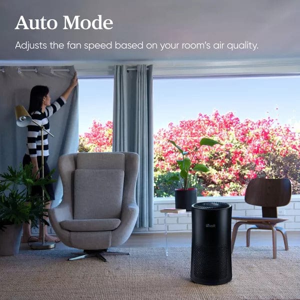 Levoit MetaAir Air Purifier, Energy Star, 4 Settings, 500-800 sq. ft., Captures Smoke & Allergens, Carbon Filter, Black