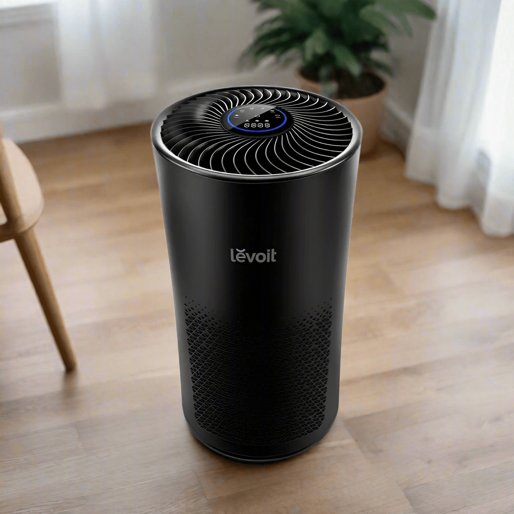 Levoit MetaAir Air Purifier, Energy Star, 4 Settings, 500-800 sq. ft., Captures Smoke & Allergens, Carbon Filter, Black