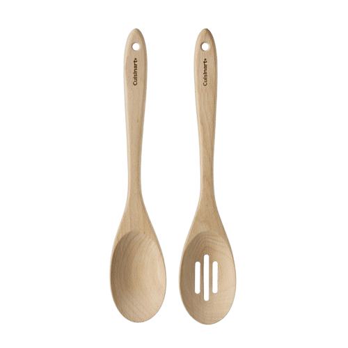 Cuisinart Beechwood 2pc Spoon Set (Solid and Slotted), Wood