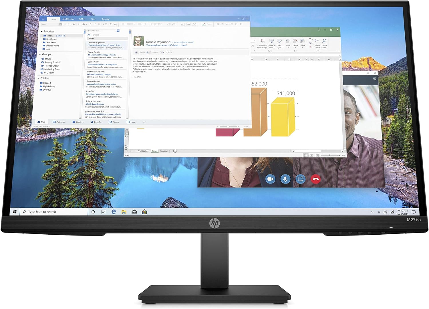 HP M27ha 27" FHD IPS Panel and Built-in Audio Monitor - Refurbished