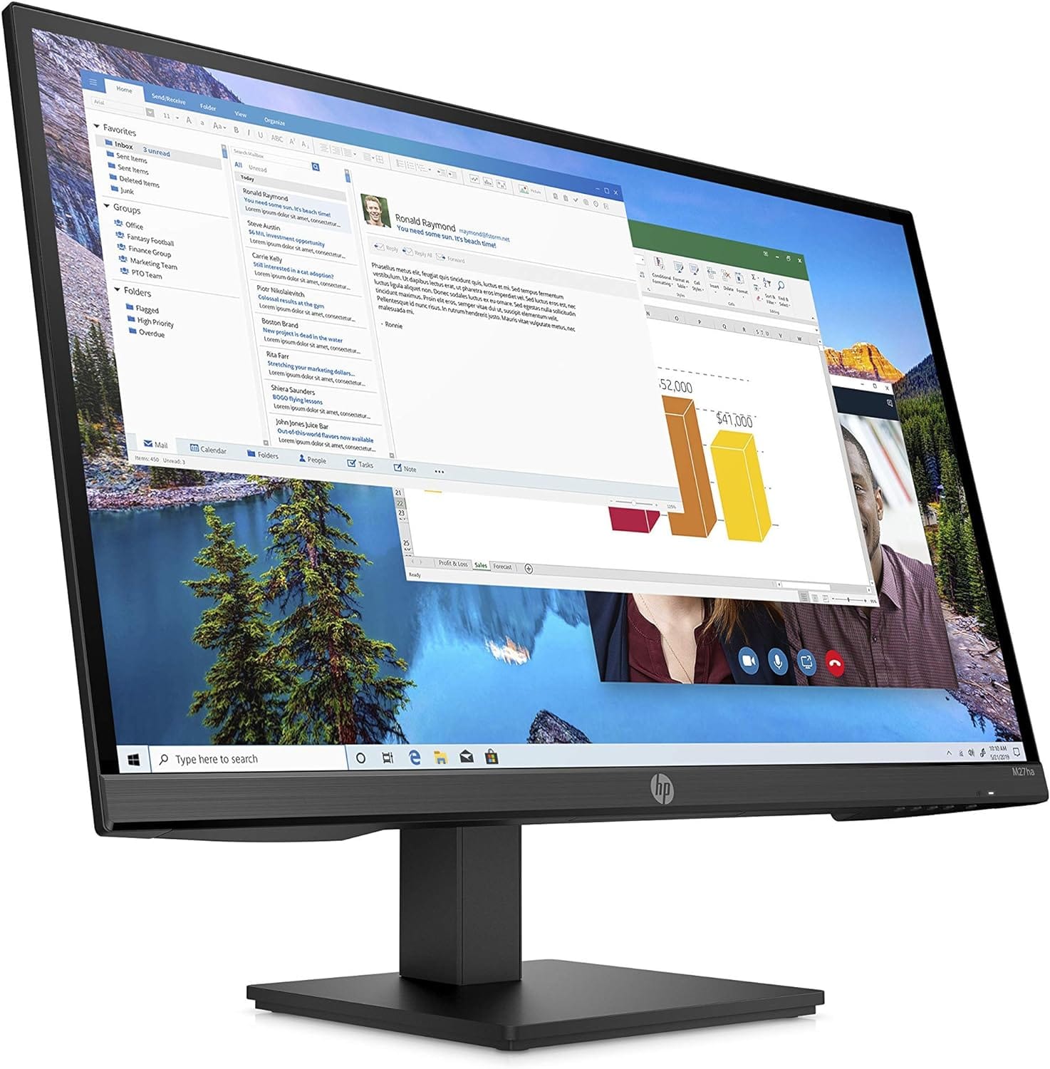 HP M27ha 27" FHD IPS Panel and Built-in Audio Monitor - Refurbished