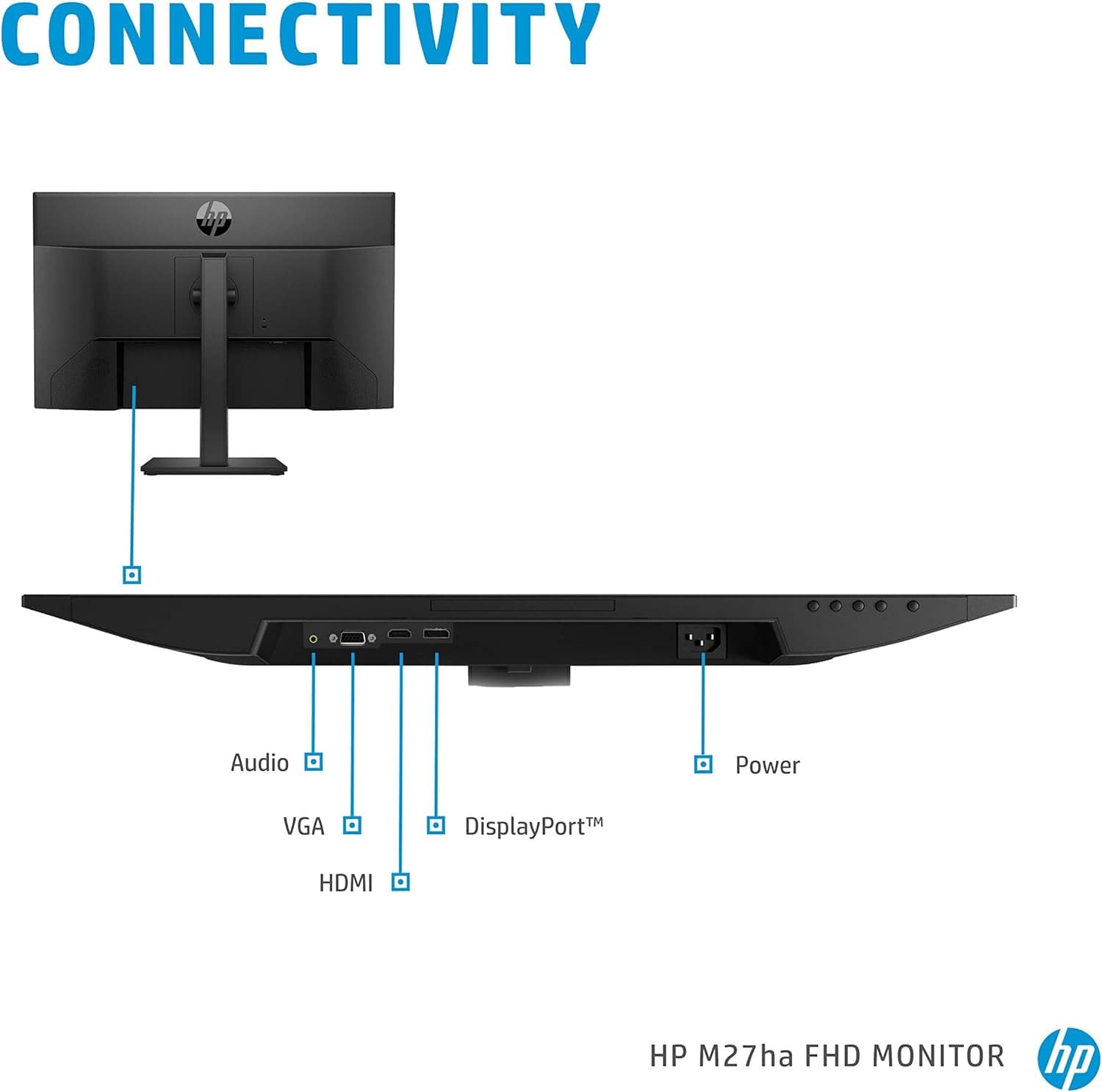 HP M27ha 27" FHD IPS Panel and Built-in Audio Monitor - Refurbished