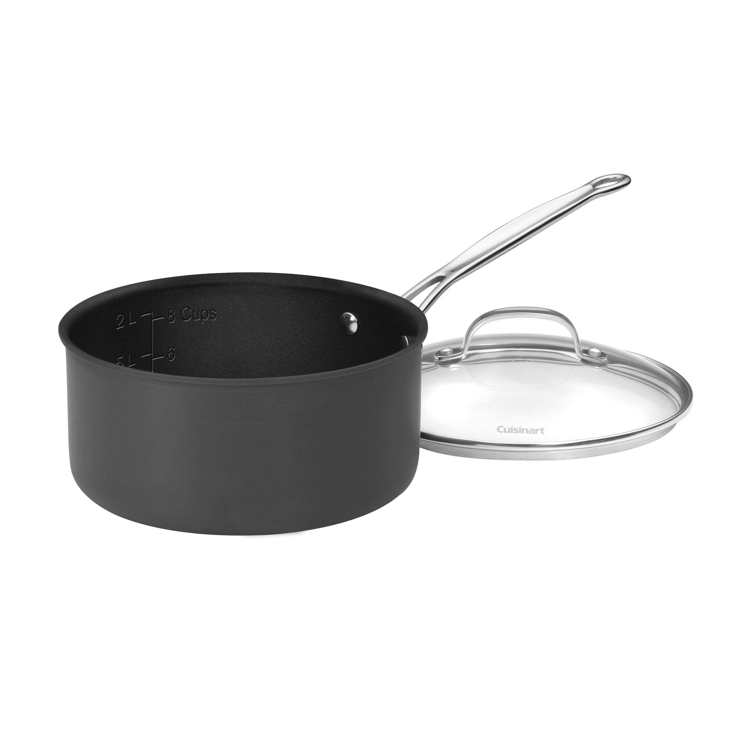 Cuisinart Chef's Classic™ Non-Stick Hard Anodized 3 Quart Saucepan, Black