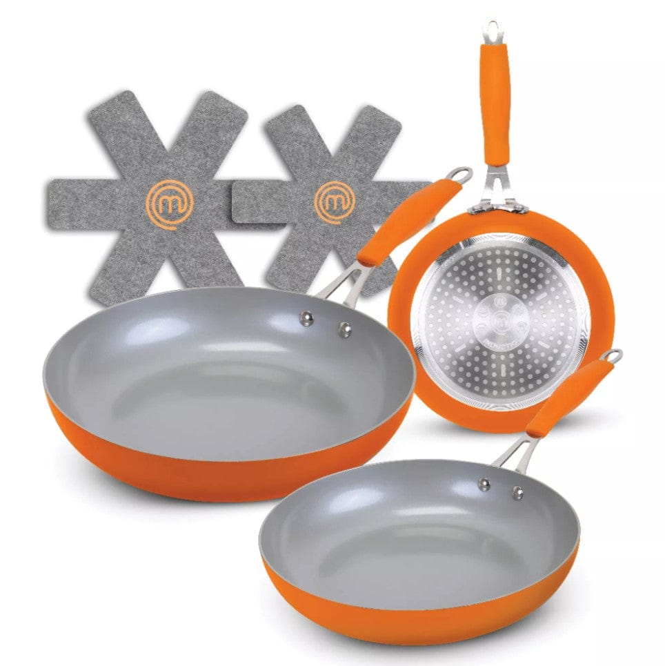 MasterChef 5-Piece Champions Fry Pan Set, Orange