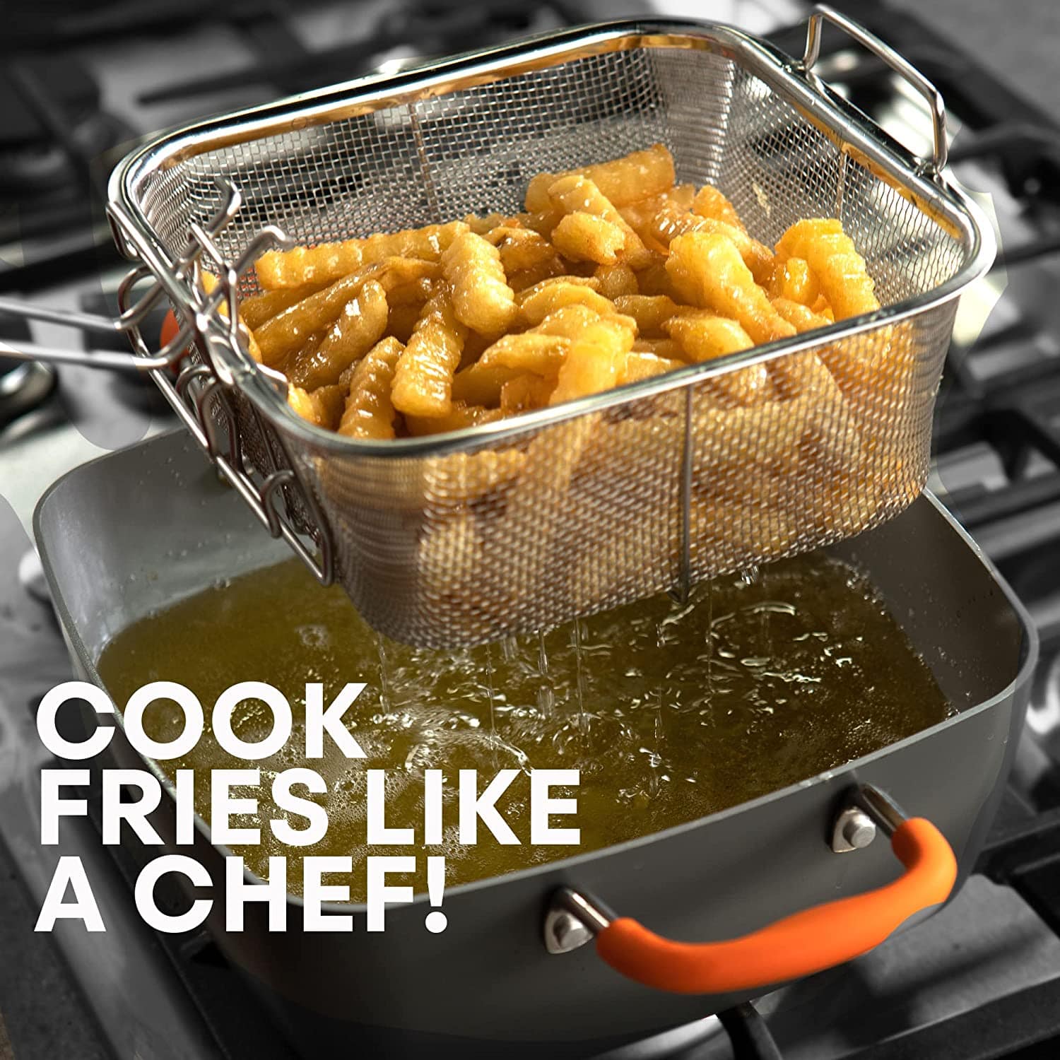 MasterChef 5 Pieces Champions Fry & Steam Steam Cook Set Orange