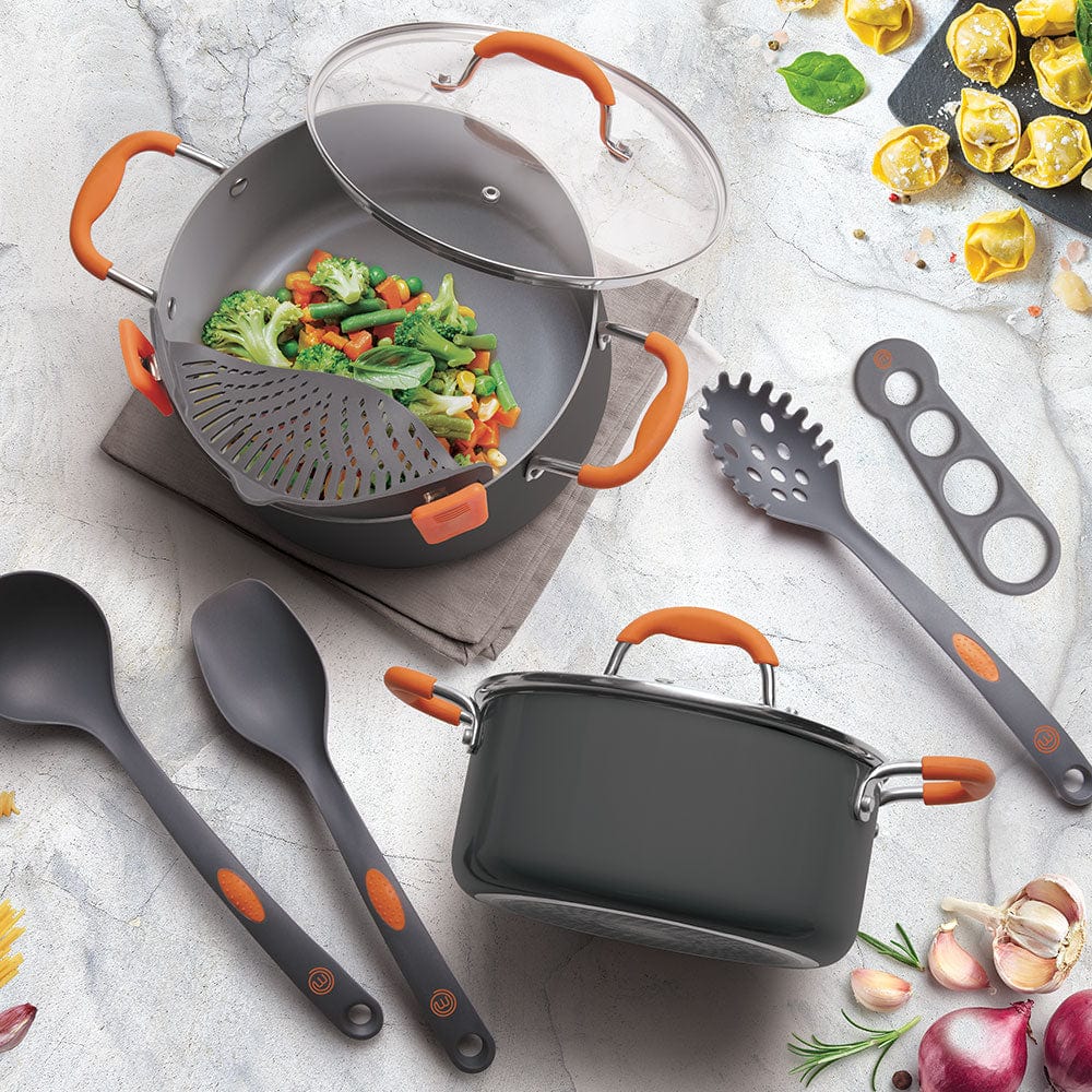 MasterChef 10-Piece Champions Pasta, Soup & Stew Pot Set, Gray