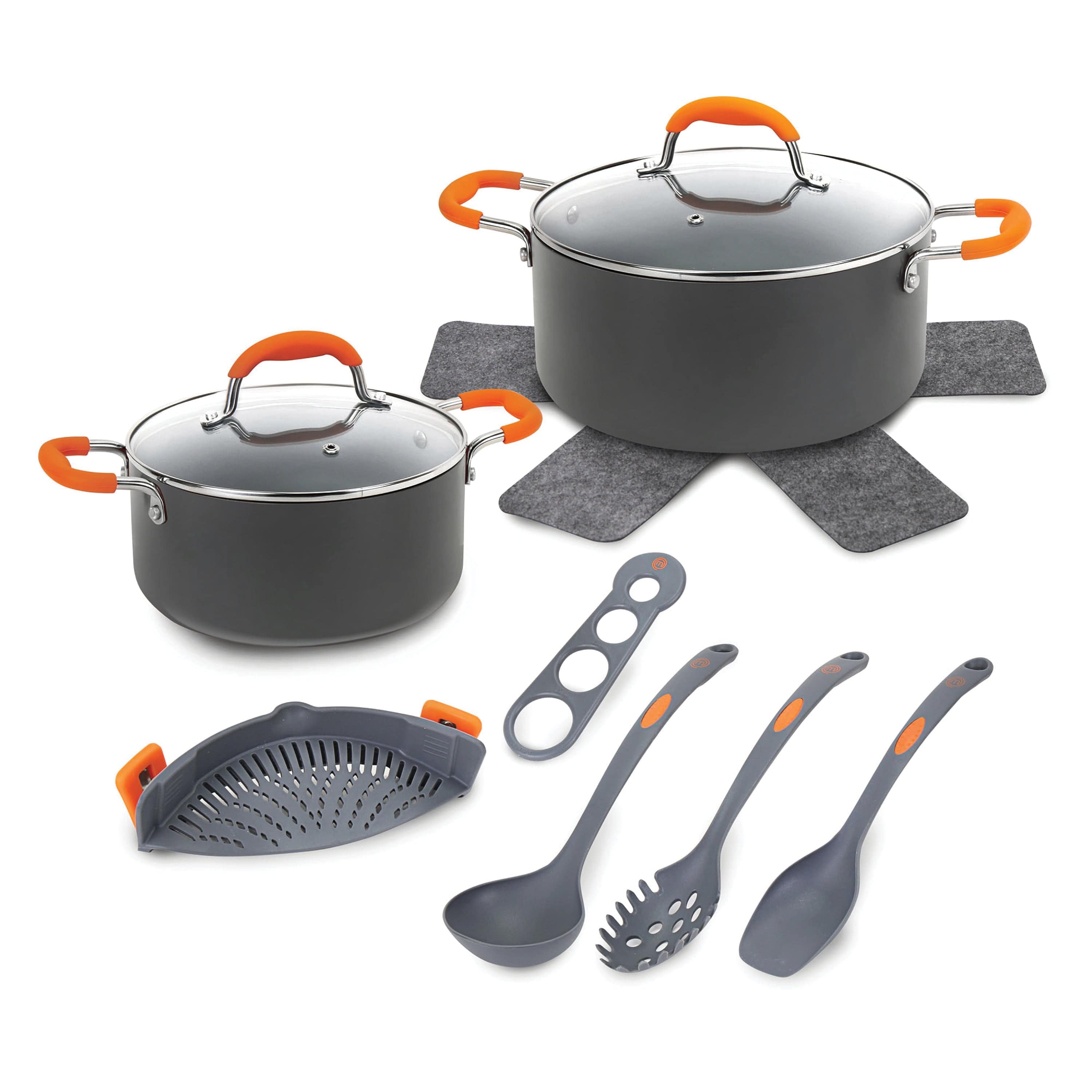 MasterChef 10-Piece Champions Pasta, Soup & Stew Pot Set, Gray