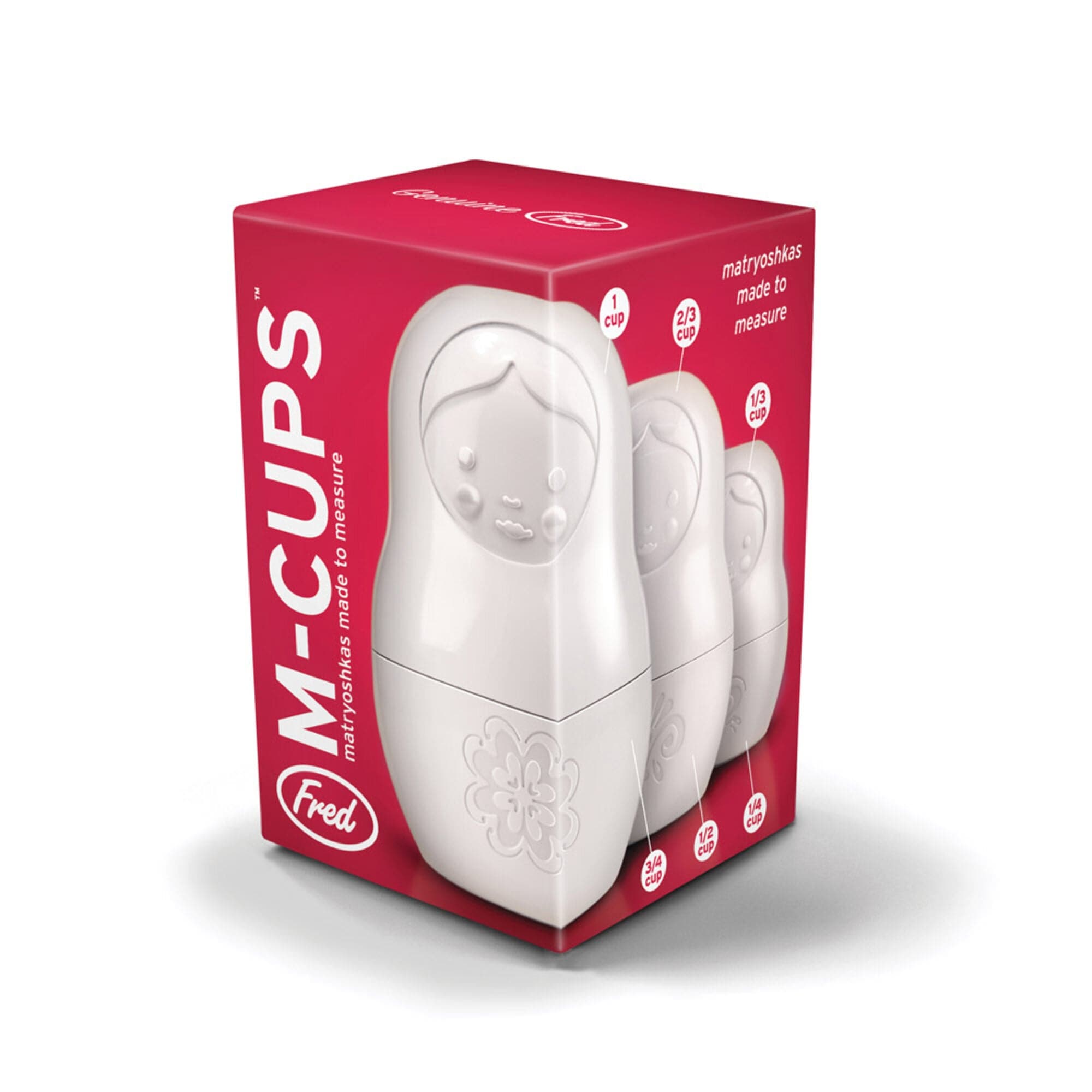 Fred & Friends M-CUPS Matryoshka Measuring Cups, Set of 6, White