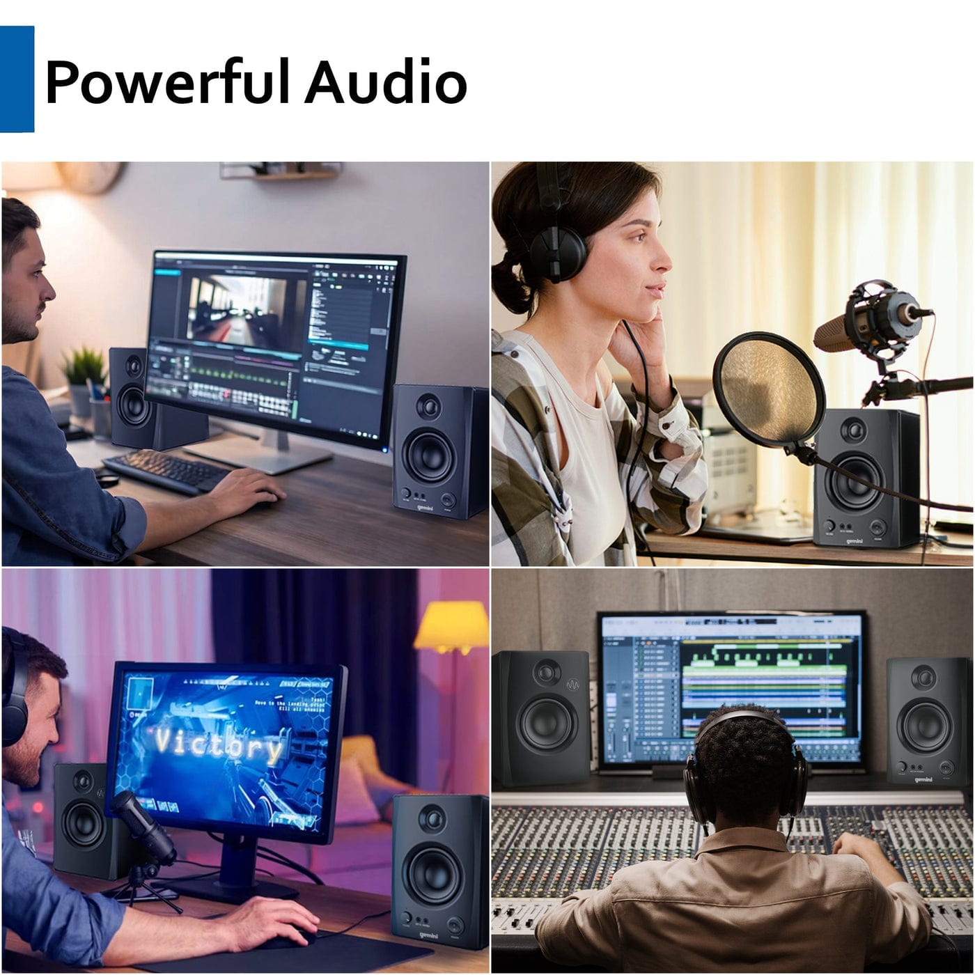 Gemini 100W Bluetooth Bookshelf Speakers - Certified Refurbished