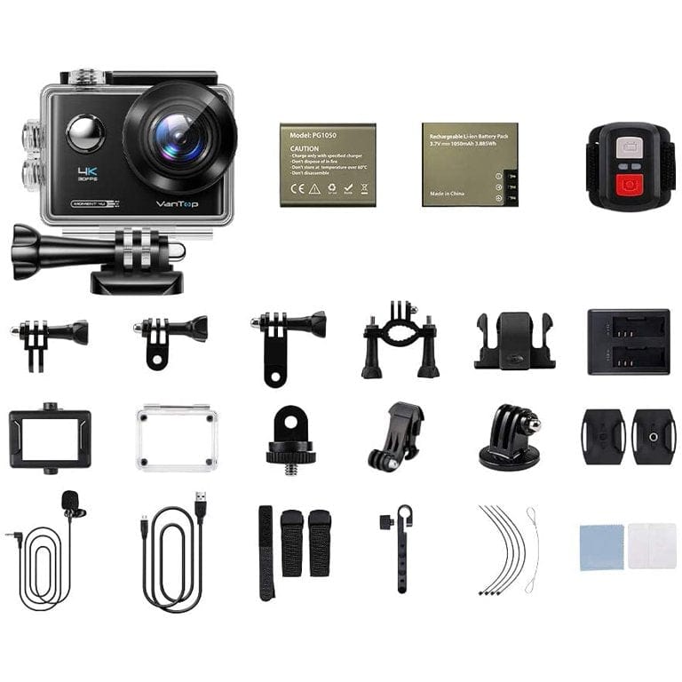 VanTop Moment 4U 4K Action Camera 20MP Waterproof Sports Camera with EIS, External Microphone, Touch Screen, Gopro Compatible Accessories
