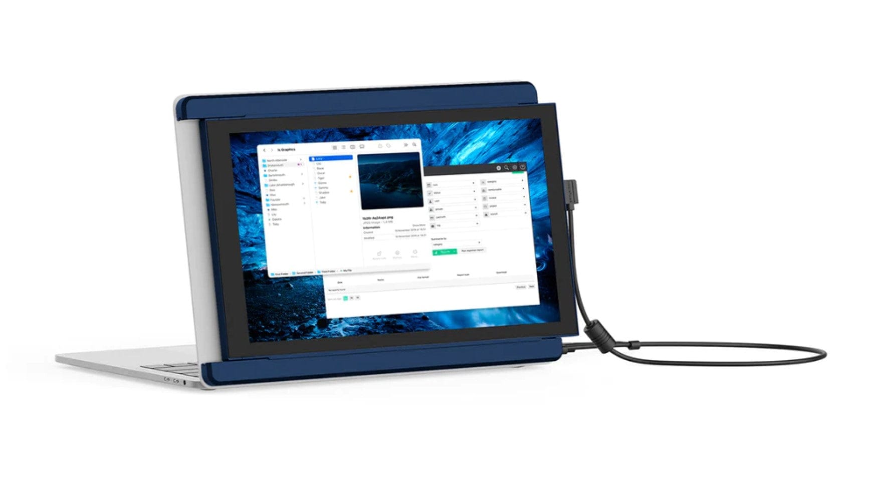 Mobile Pixels Duex Lite 12.5" Portable Monitor FHD 1080p Laptop Screen Extender, Blue - Certified Refurbished