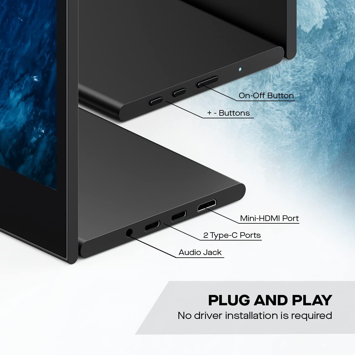 Mobile Pixels 16" Glance FHD 1080P Portable Monitor - Certified Refurbished