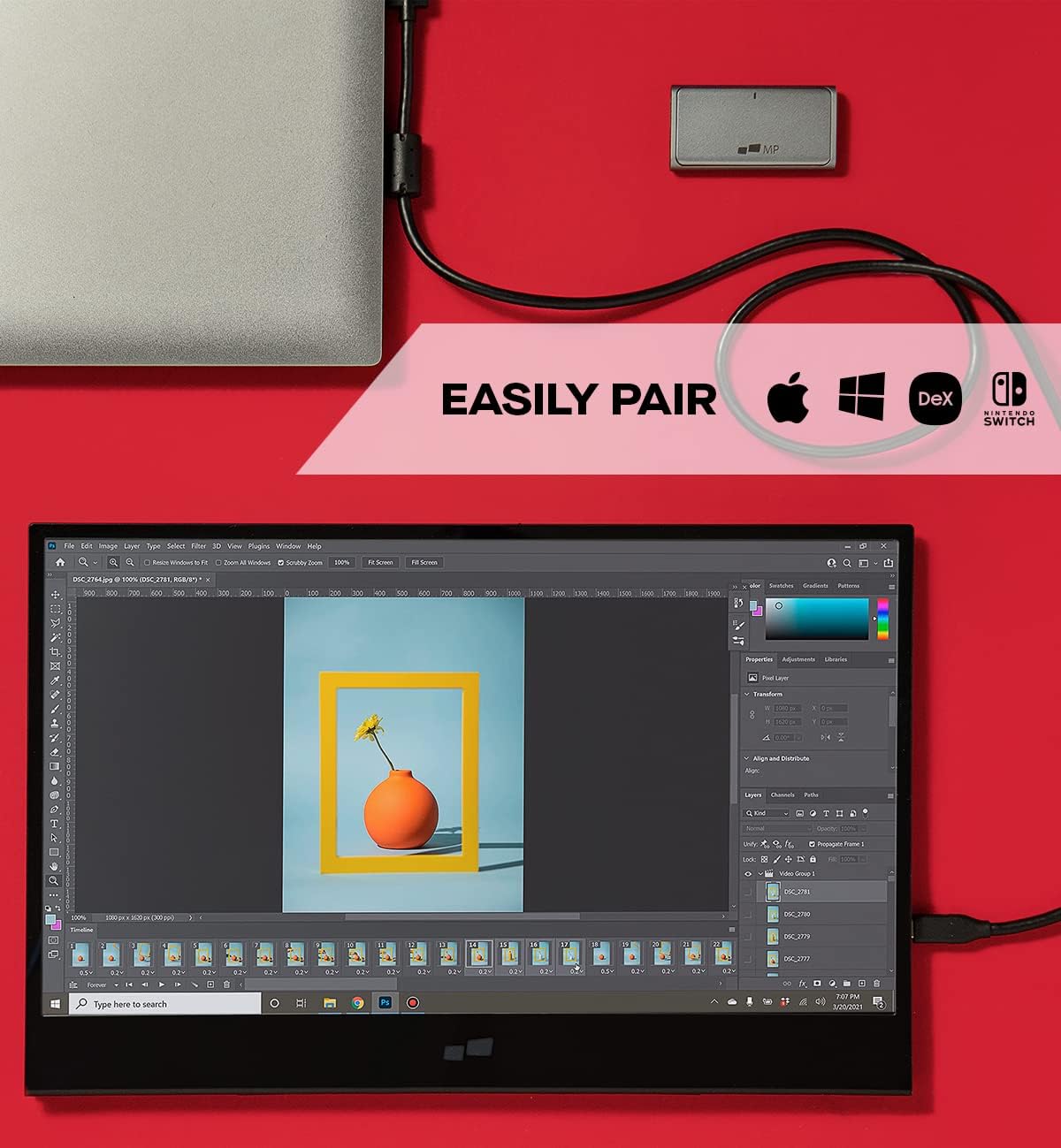 Mobile Pixels 16" Glance FHD 1080P Portable Monitor - Certified Refurbished