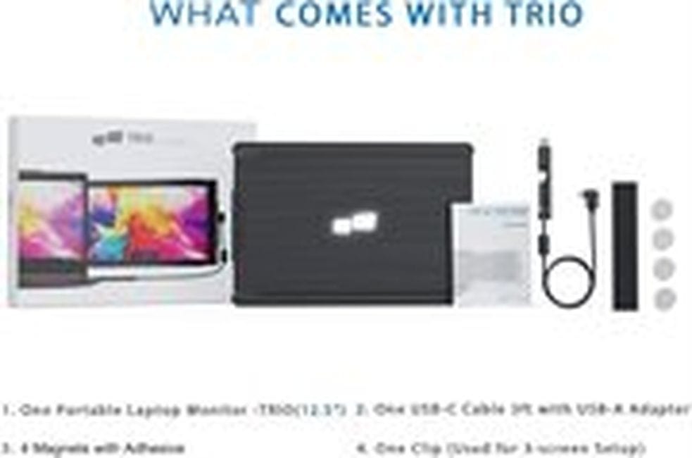 Mobile Pixels Trio Portable Monitor for Laptops, 12.5'' Full HD IPS Screens, USB C/USB A Dual or Triple Displays, Windows/OS/Android/Nintendo Switch (One Monitor Only) - Certified Refurbished