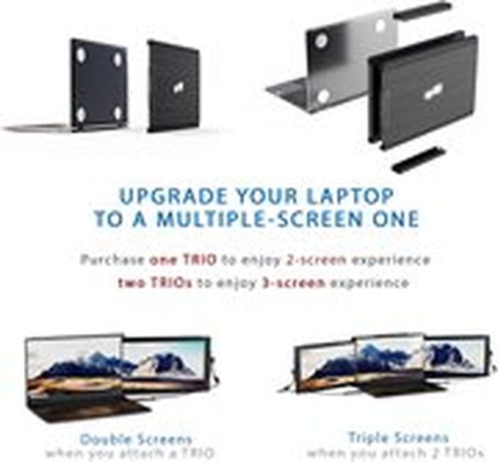 Mobile Pixels Trio Portable Monitor for Laptops, 12.5'' Full HD IPS Screens, USB C/USB A Dual or Triple Displays, Windows/OS/Android/Nintendo Switch (One Monitor Only) - Certified Refurbished