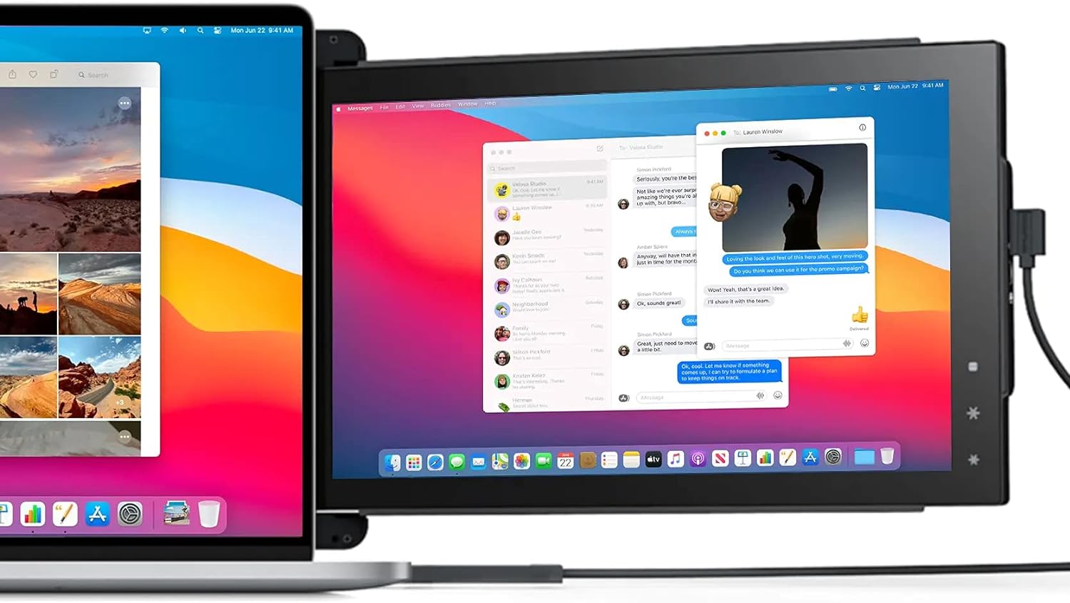 Mobile Pixels Trio Max Portable Monitor, 14.1" Triple Monitor - Certified Refurbished