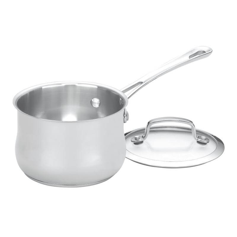 Cuisinart 1 Quart Saucepan with Cover, Silver