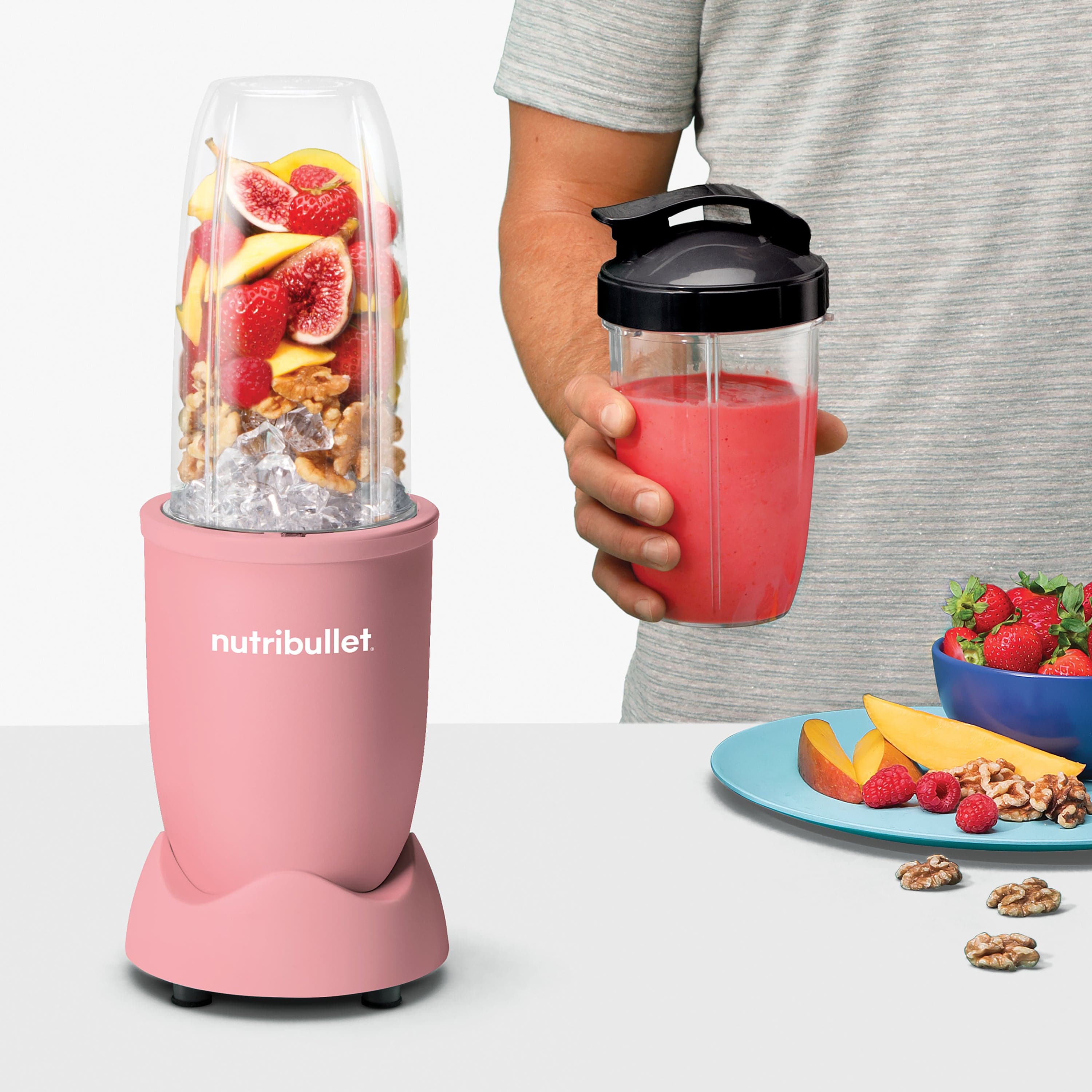 Nutribullet Pro 13-Piece 900W Single Speed Personal Blender, Matte Soft Pink