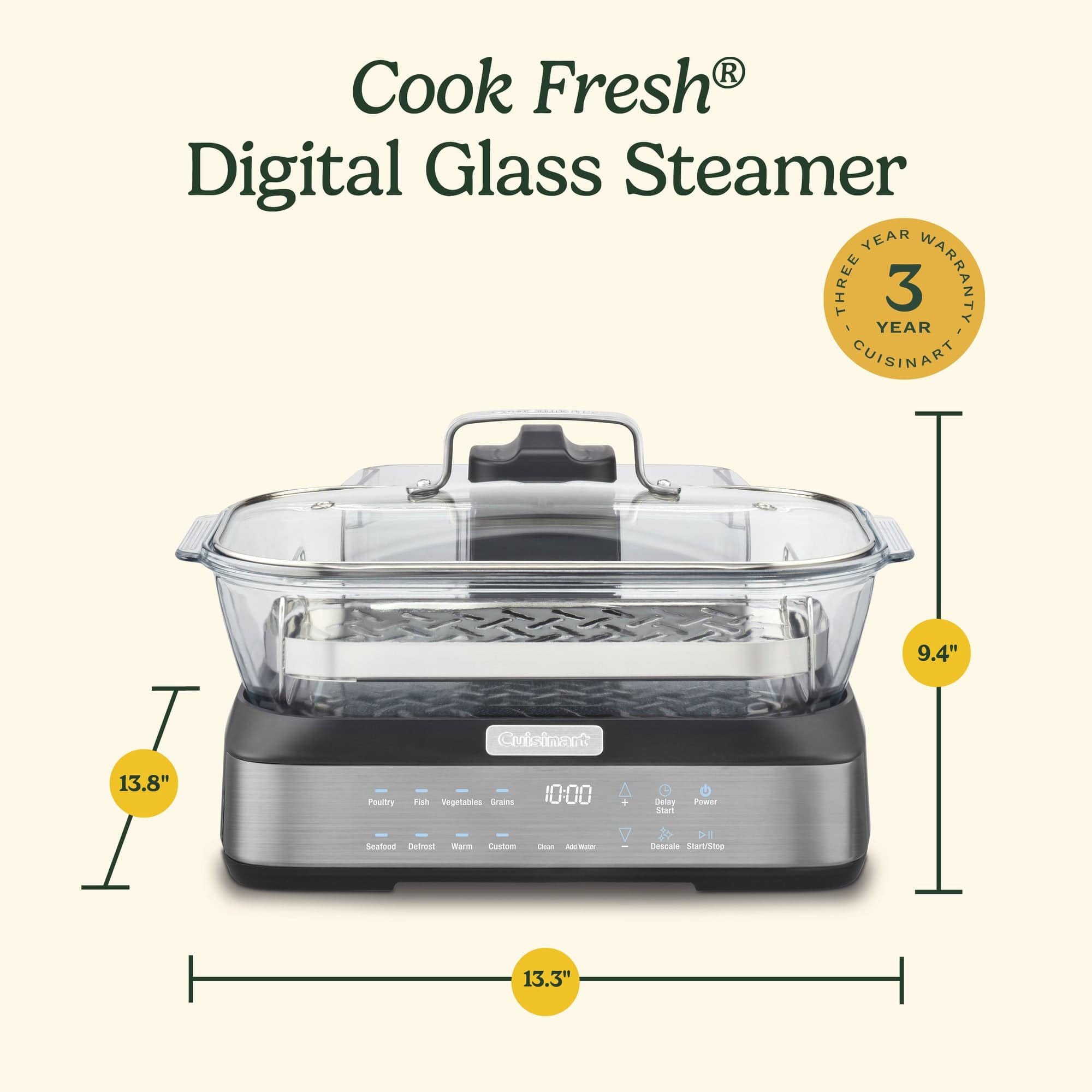 Cuisinart CookFresh® Digital Glass Steamer, Black