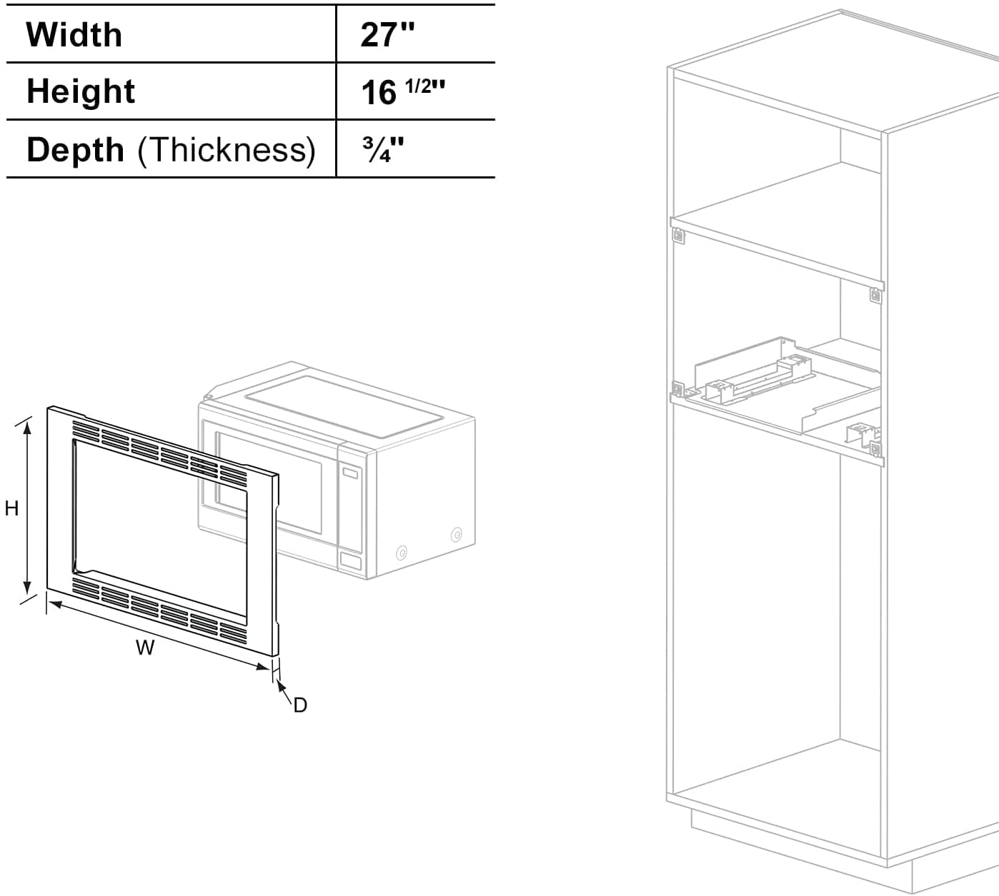 Panasonic 27" Trim Kit for 1.2 CF Microwave Ovens - Refurbished