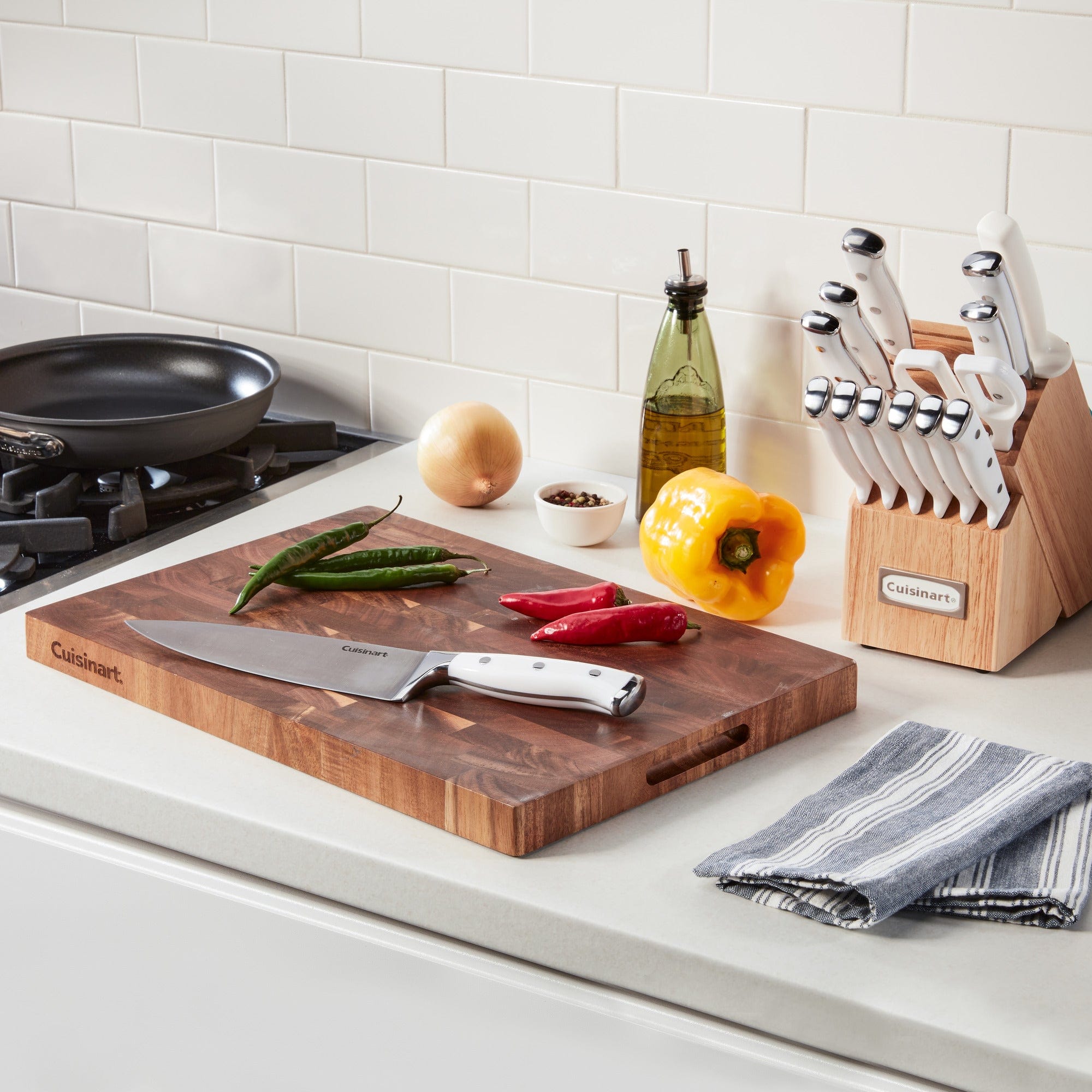 Cuisinart 17" Reversible End Grain Acacia Cutting Board, Wood