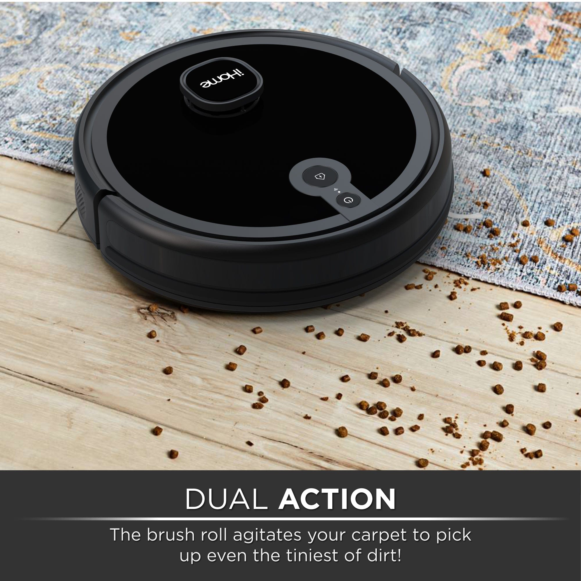 iHome AutoVac Nova S1 LIDAR Navigation Robot Vacuum, Black - Certified Refurbished