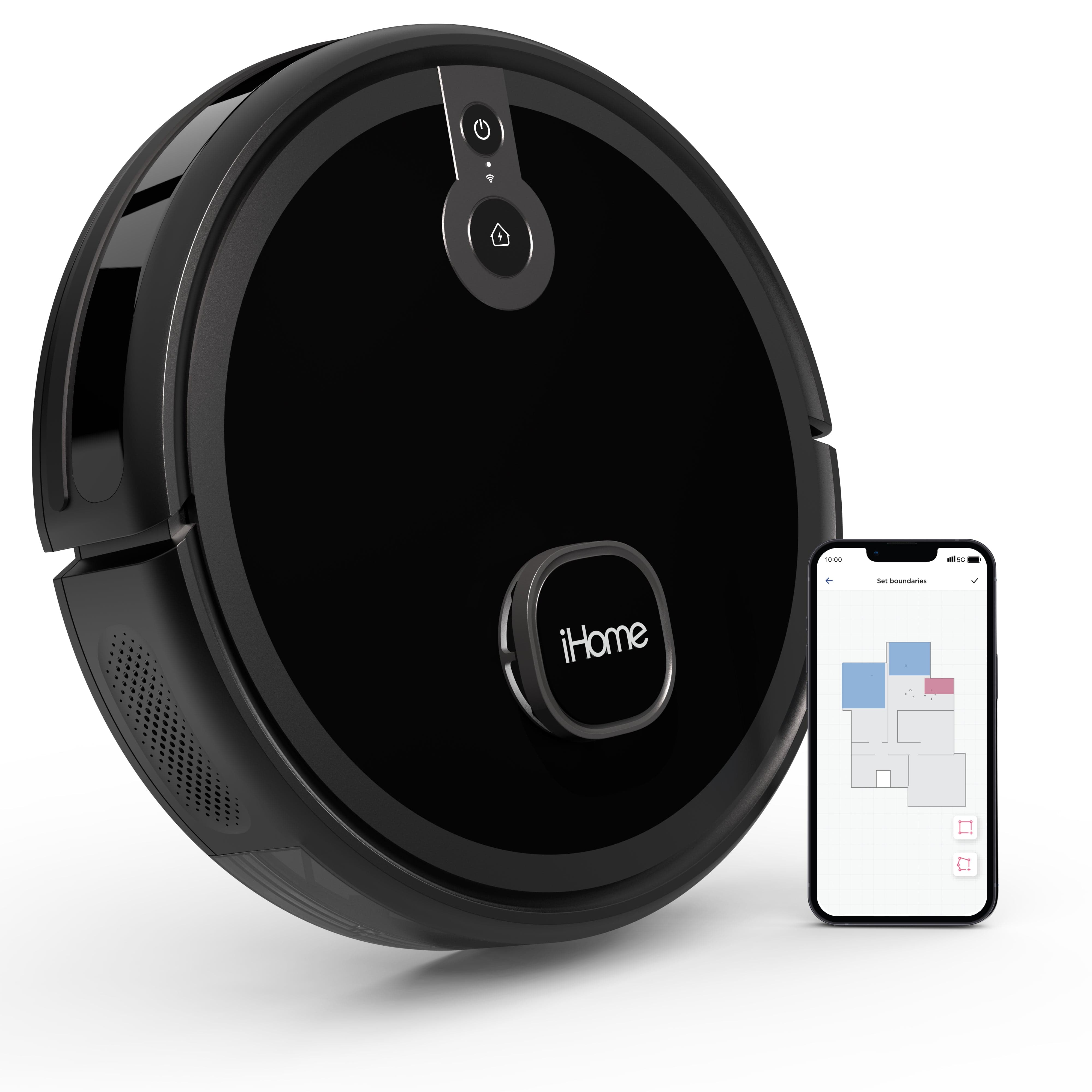 iHome AutoVac Nova S1 LIDAR Navigation Robot Vacuum, Black - Certified Refurbished