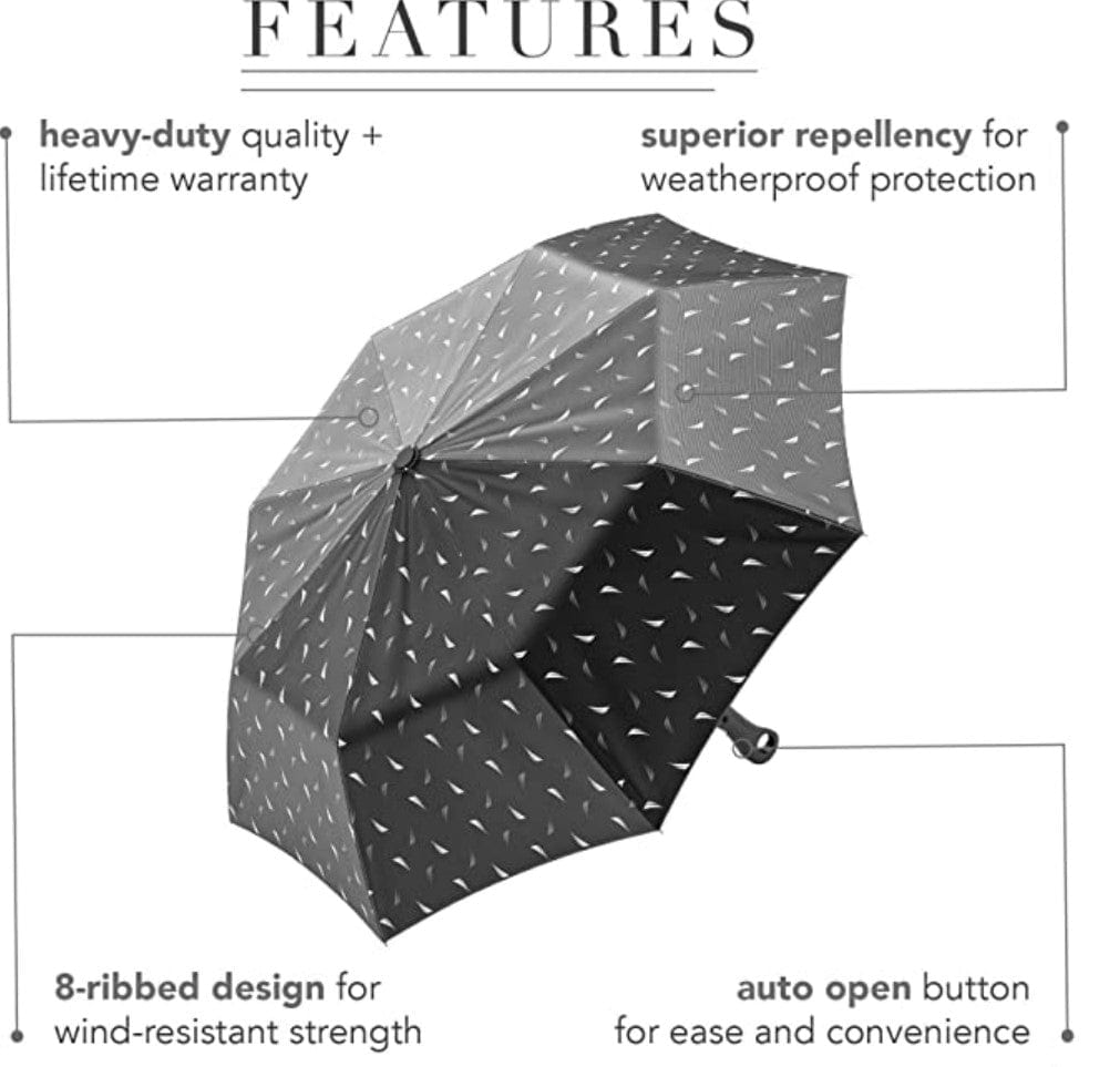 Nautica Tossed J class Umbrella, Black